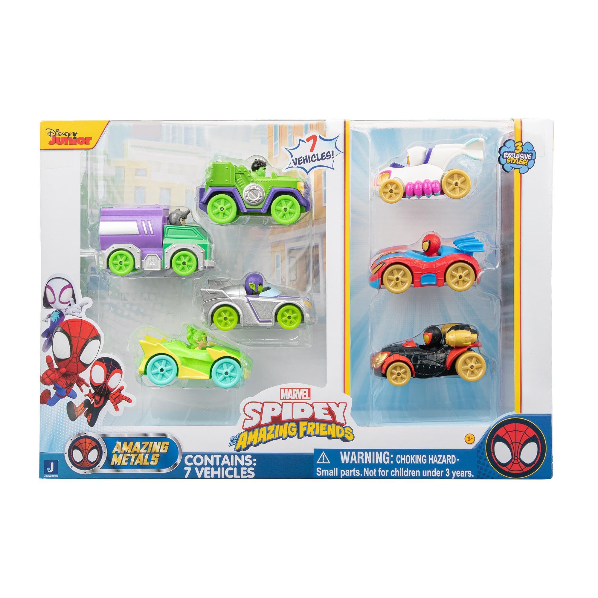 Marvel's Spidey and His Amazing Friends Amazing Metals 7-Pack - 3-Inch Die-Cast Vehicles for Ages 3+ 11