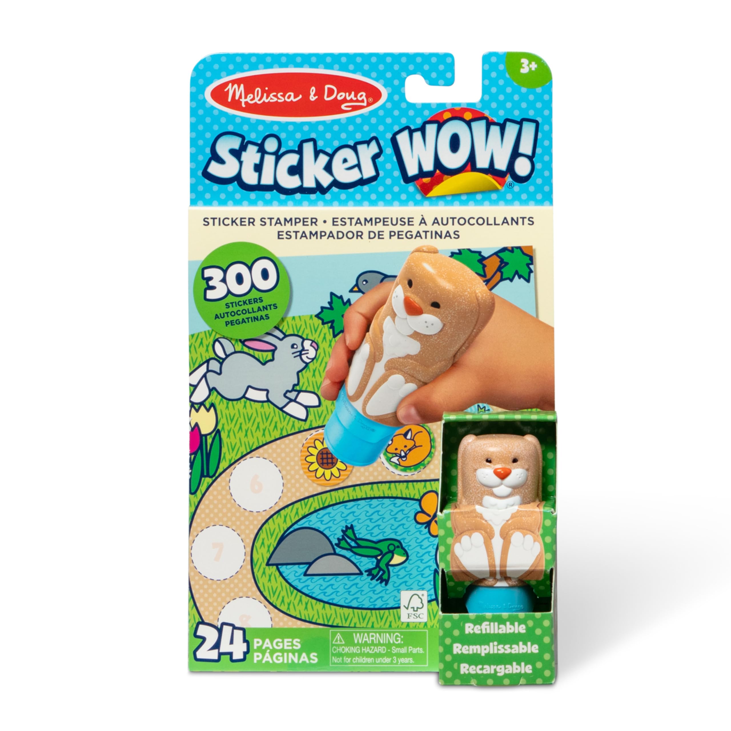 Melissa & Doug Sticker WOW! Activity Pad with 300 Stickers & Bunny Stamper | Ages 3+