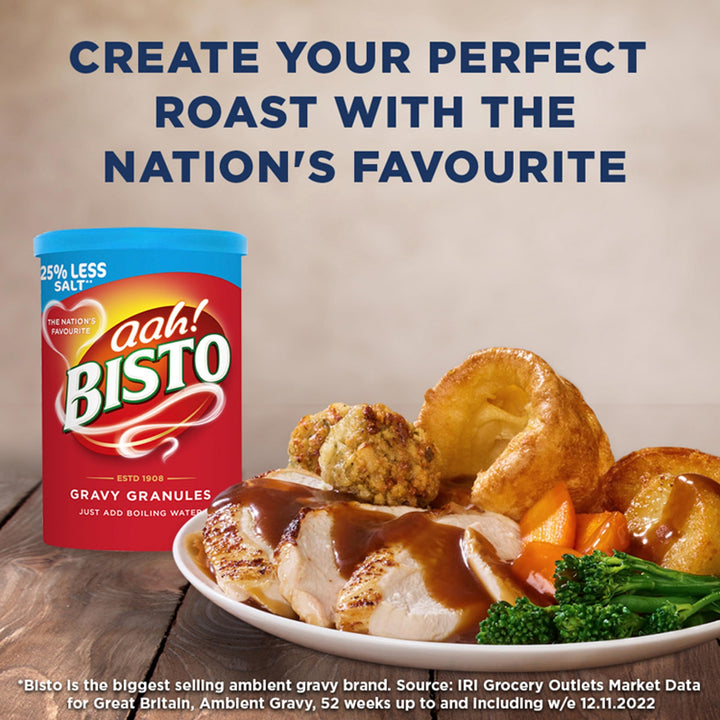 Bisto Reduced Salt Beef Gravy Granules - 190g Drum