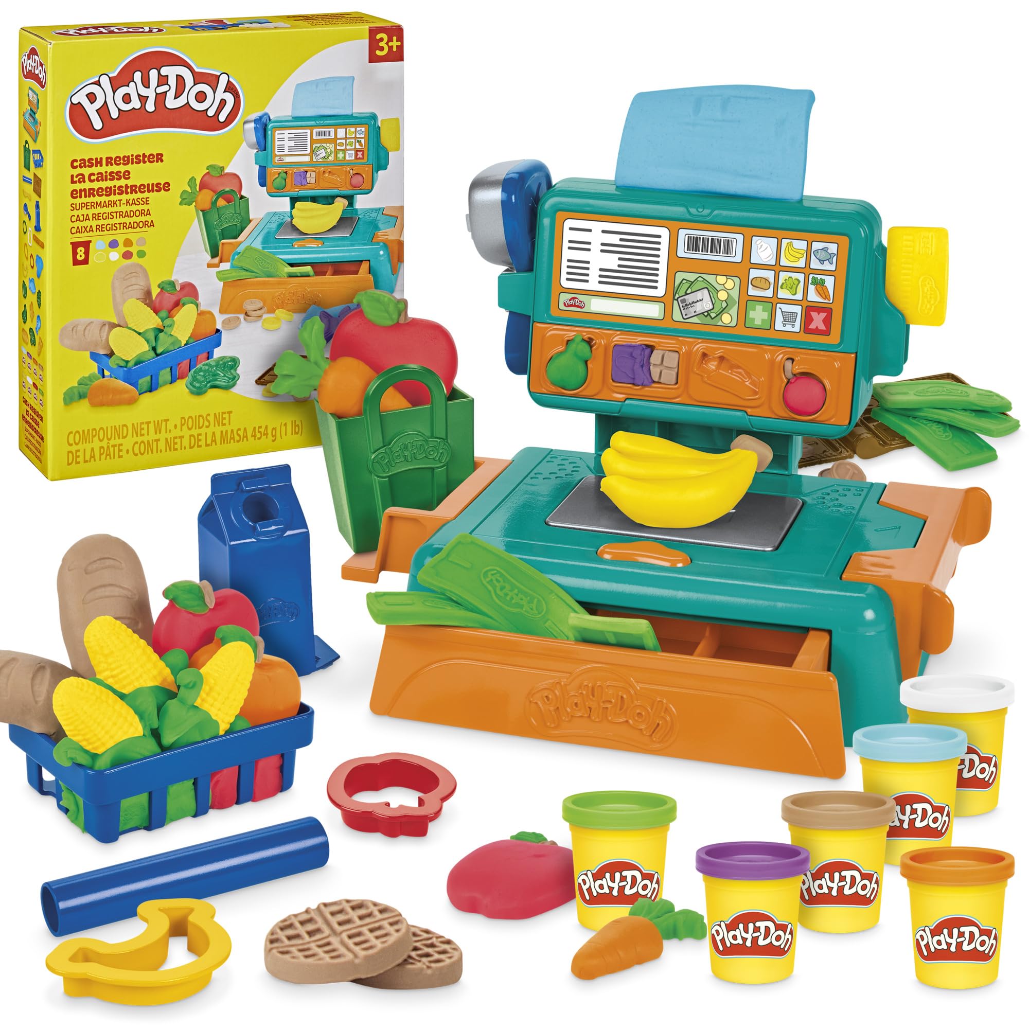Play-Doh Cash Register Toy Supermarket Playset with 8 Cans of Compound | Ages 3+ 1