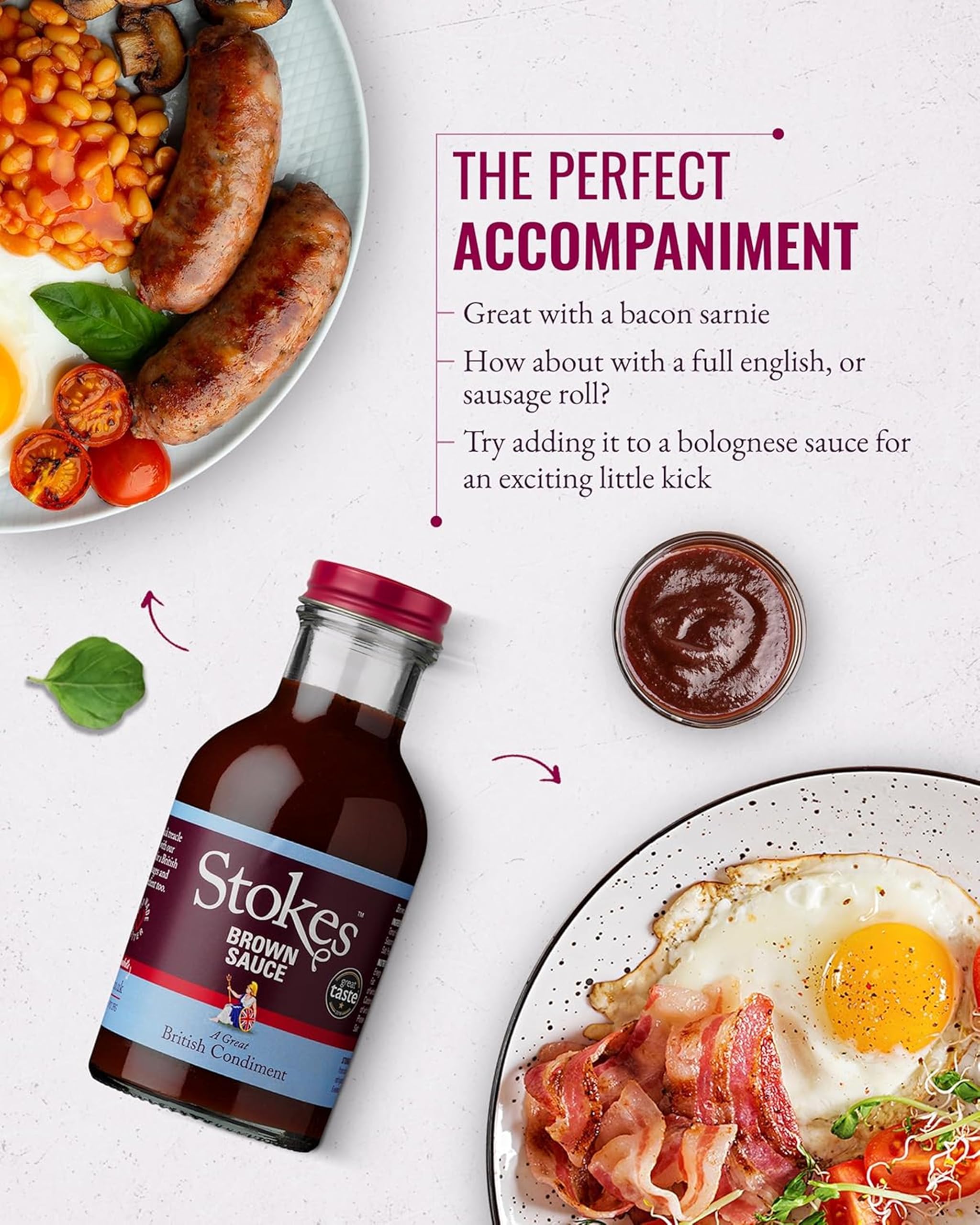 Stokes Real Brown Sauce 3PK, Rich & Spicy Brown Sauce, 320g Glass Bottle, Award-Winning, Sweet & Tangy, Perfect for Bacon Sandwiches 6