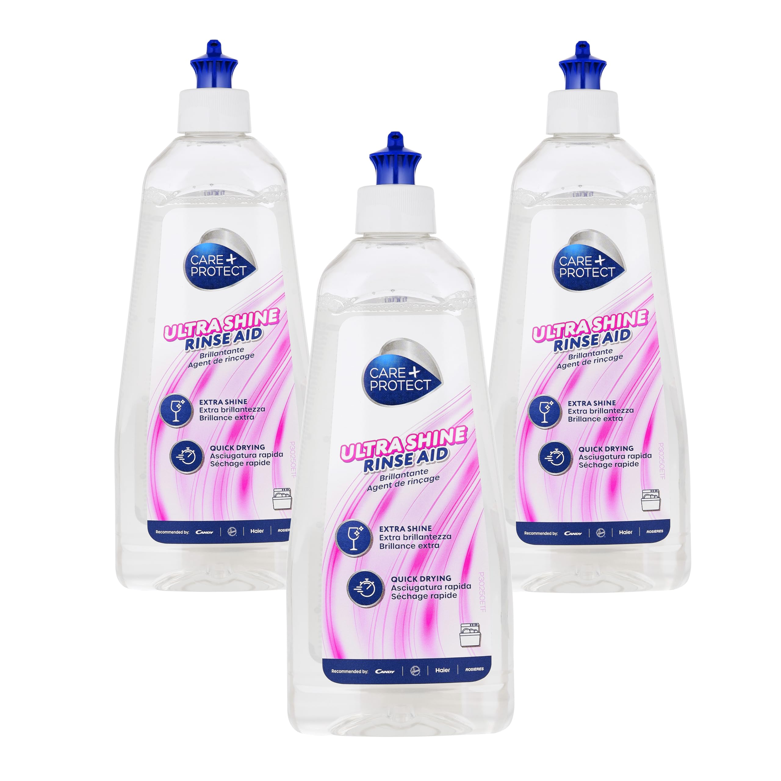 CARE + PROTECT ECO+ Rinse Aid for All Dishwashers - Unscented Liquid, 580 ml (Pack of 3) 1