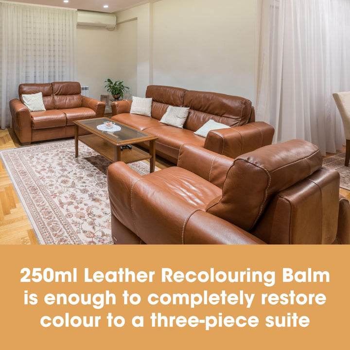 Furniture Clinic Leather Recolouring Balm - Tan Shade for Faded & Scratched Sofas, Car Seats, Shoes, Bags and Clothing
