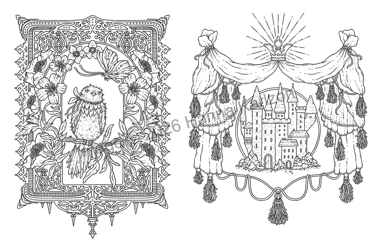 Hanna Karlzon Tales from the Castle Ruins Coloring Book - Hardcover | 64 Pages | English