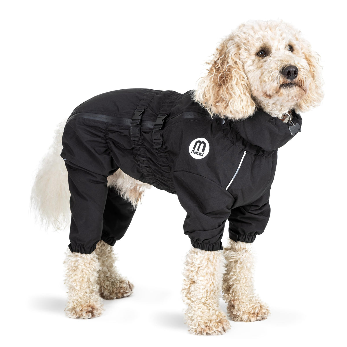 Mikki Doodles Dog Raincoat - Waterproof, Windproof, Extra Small, Black