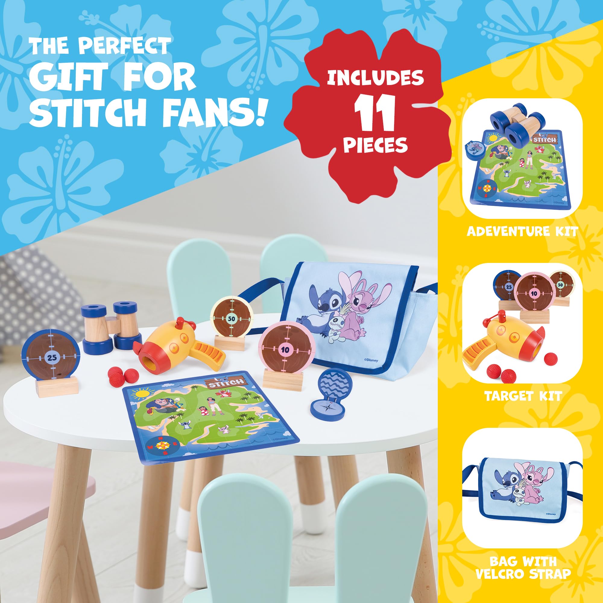 Lilo and Stitch Adventure Bag Playset - Target Game with Toy Blaster & Binoculars | Kids 4+ 5