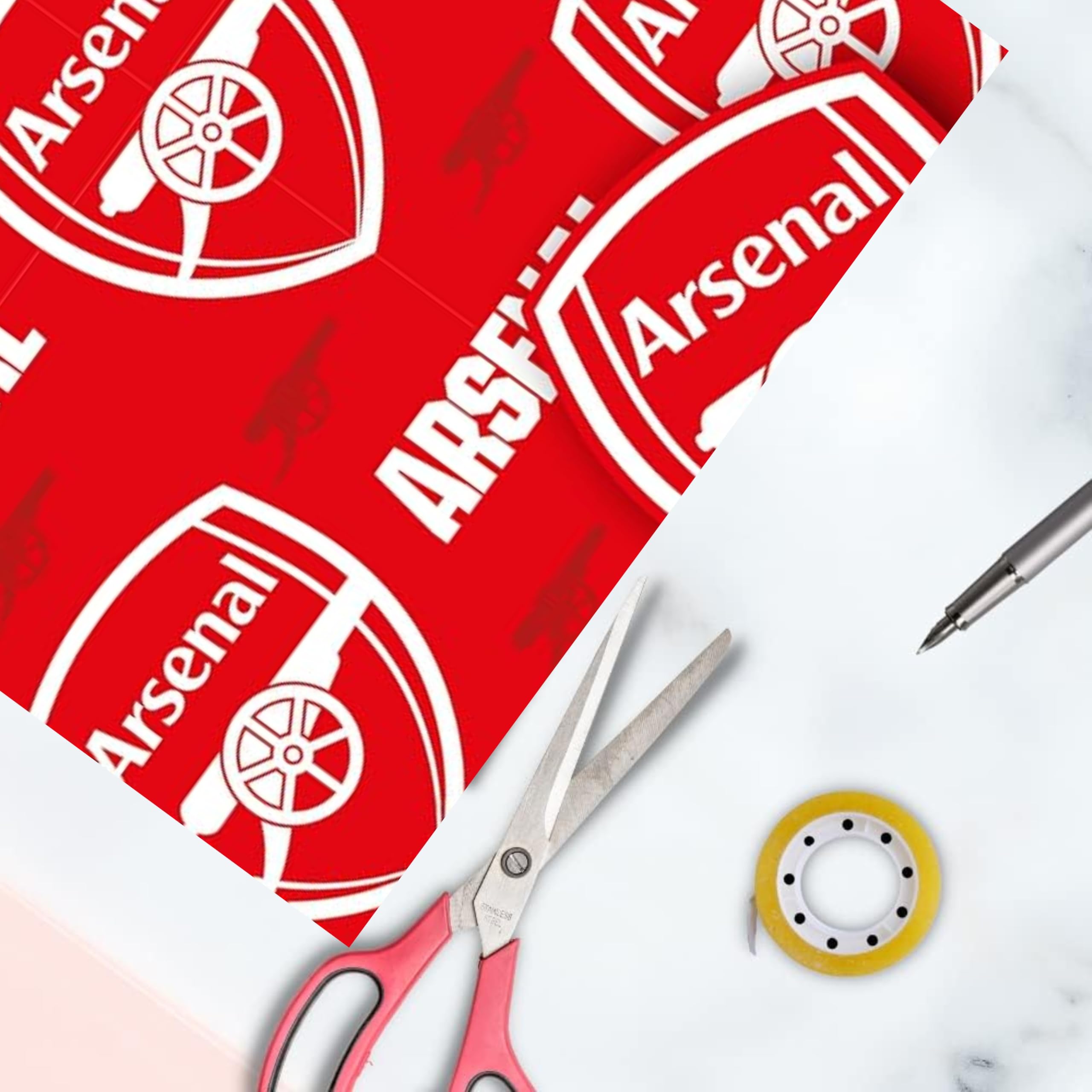 Danilo Promotions LTD Arsenal Gift Bag & Wrapping Paper Bundle - 1 Bag, 2 Sheets, 2 Tags | Red 4