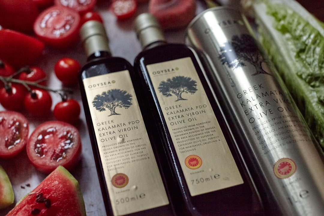 Odysea Greek Kalamata PDO Extra Virgin Olive Oil, 1L Glass Bottle
