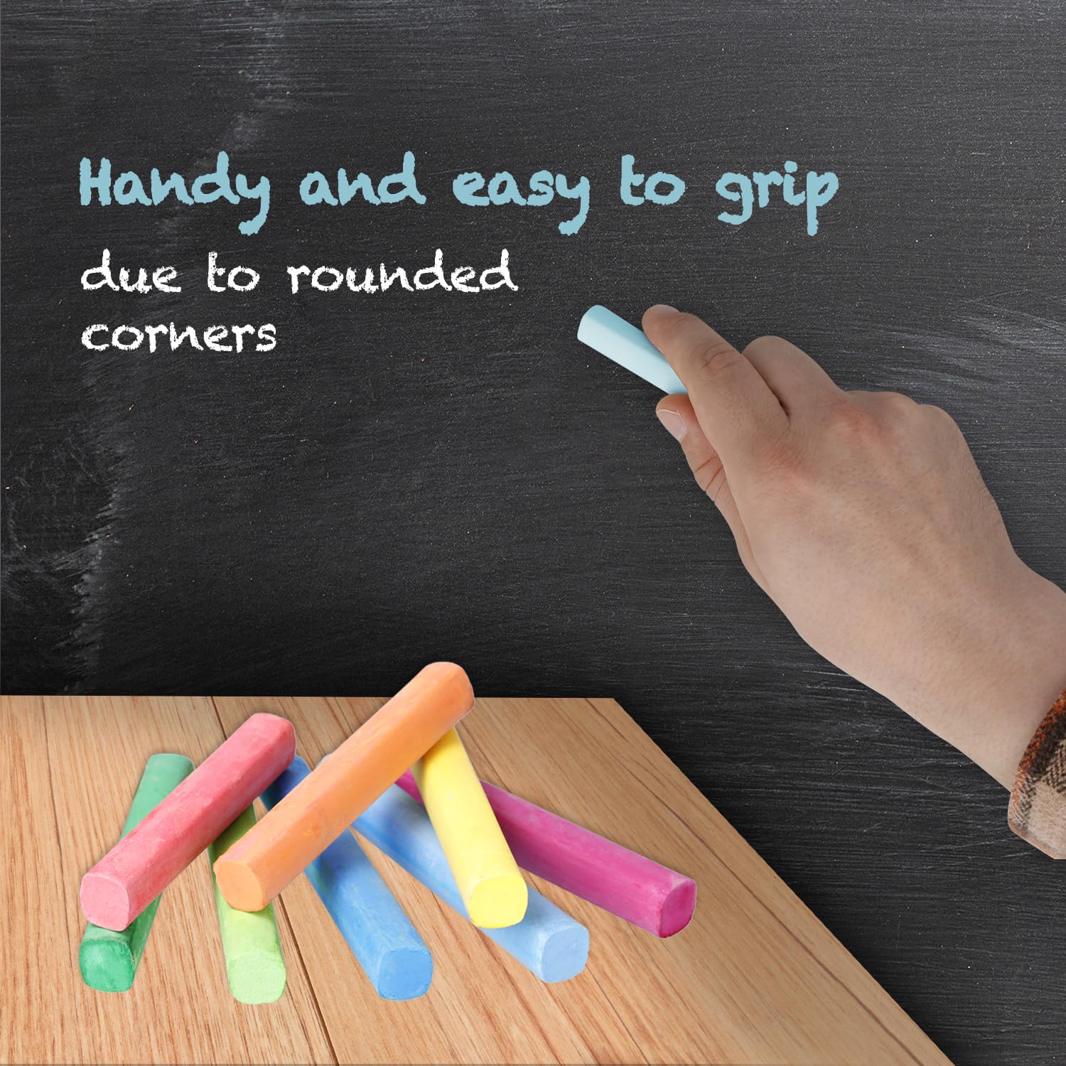 Westcott Coloured Chalk - 100 Pieces in 10 Vibrant Colours | 1.2 cm Diameter 4