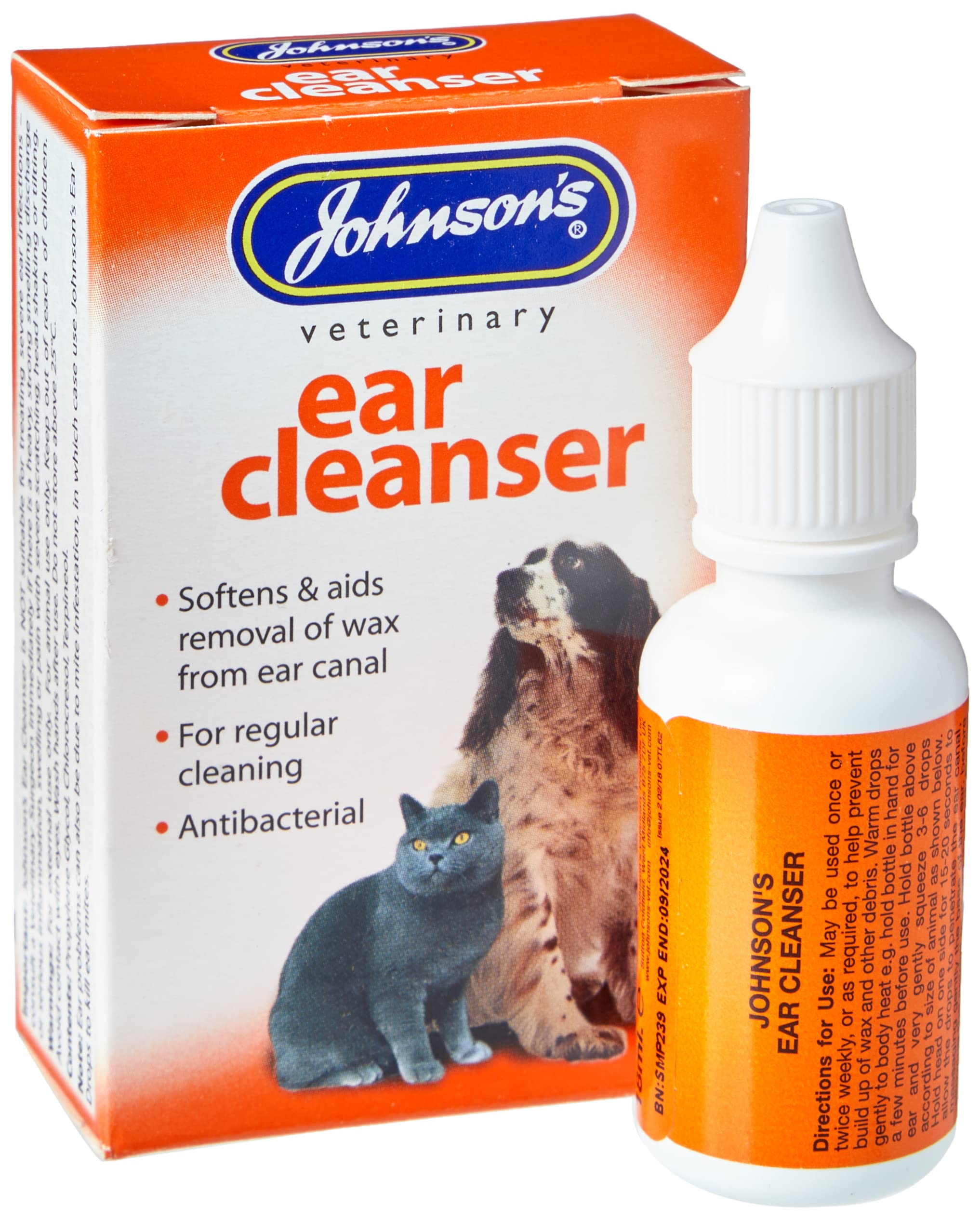 Johnsons Vet Ear Cleanser - Antibacterial Formula for Dogs and Cats | 18 ml Liquid 1