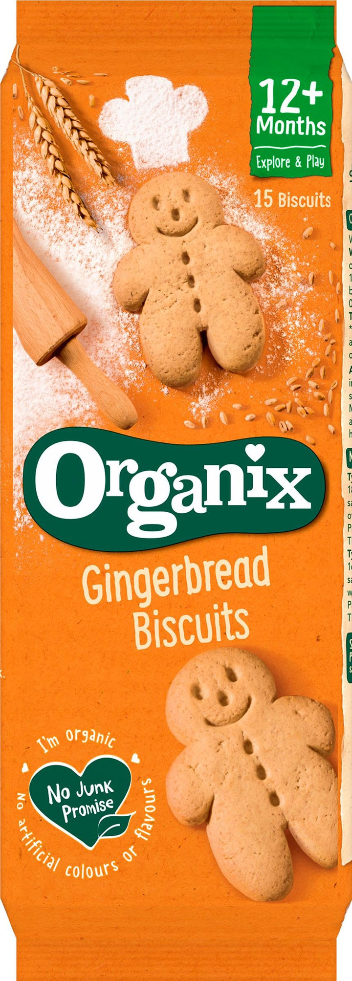 Organix Gingerbread Men Organic Toddler Snack Biscuits 12+ Months 135g