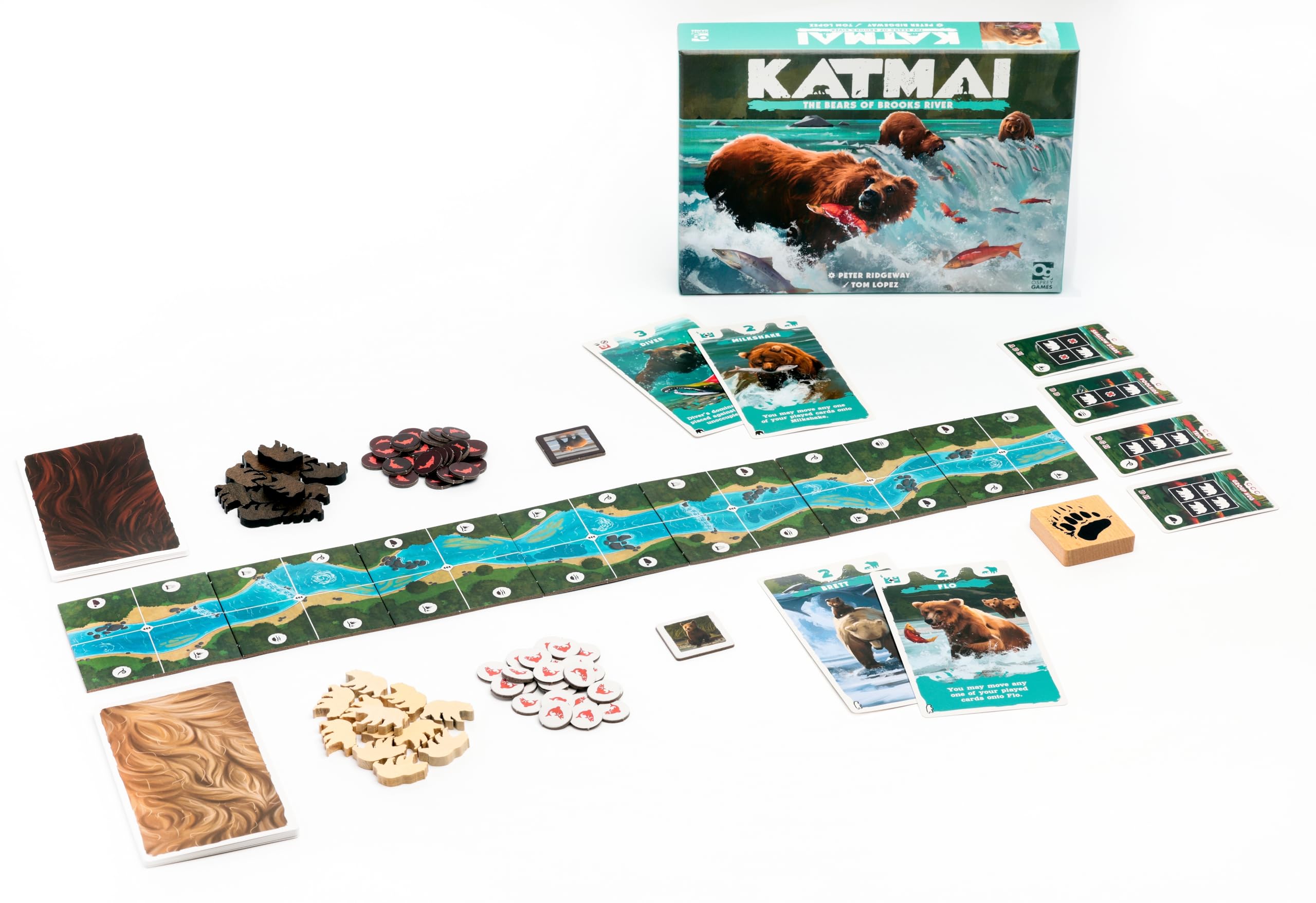 Osprey Games Katmai: The Bears of Brooks River | Two-Player Card Game | Area Control 2