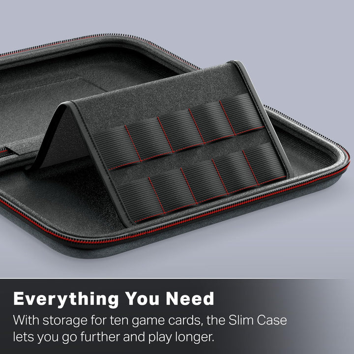 PowerA Slim Case for Nintendo Switch 2 - Grey, Officially Licensed, Holds 10 Games, Padded Screen Protector, Built-in Stand