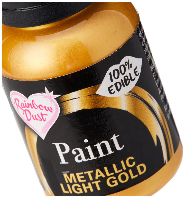 Rainbow Dust - Metallic Light Gold Edible Food Paint (25ml)
