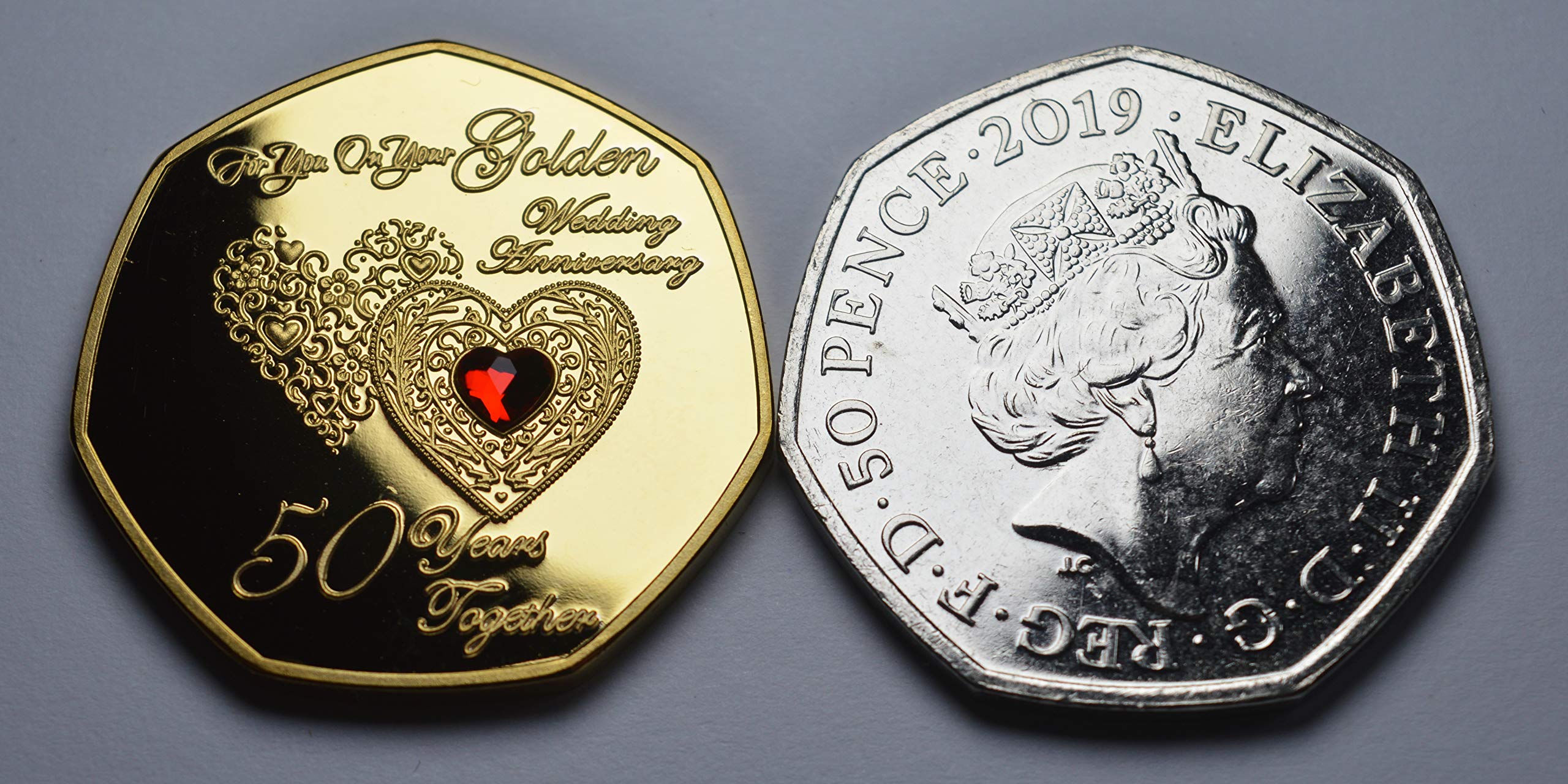 The Commemorative Coin Company 50th Golden Wedding Anniversary 24ct Gold Coin Set 9