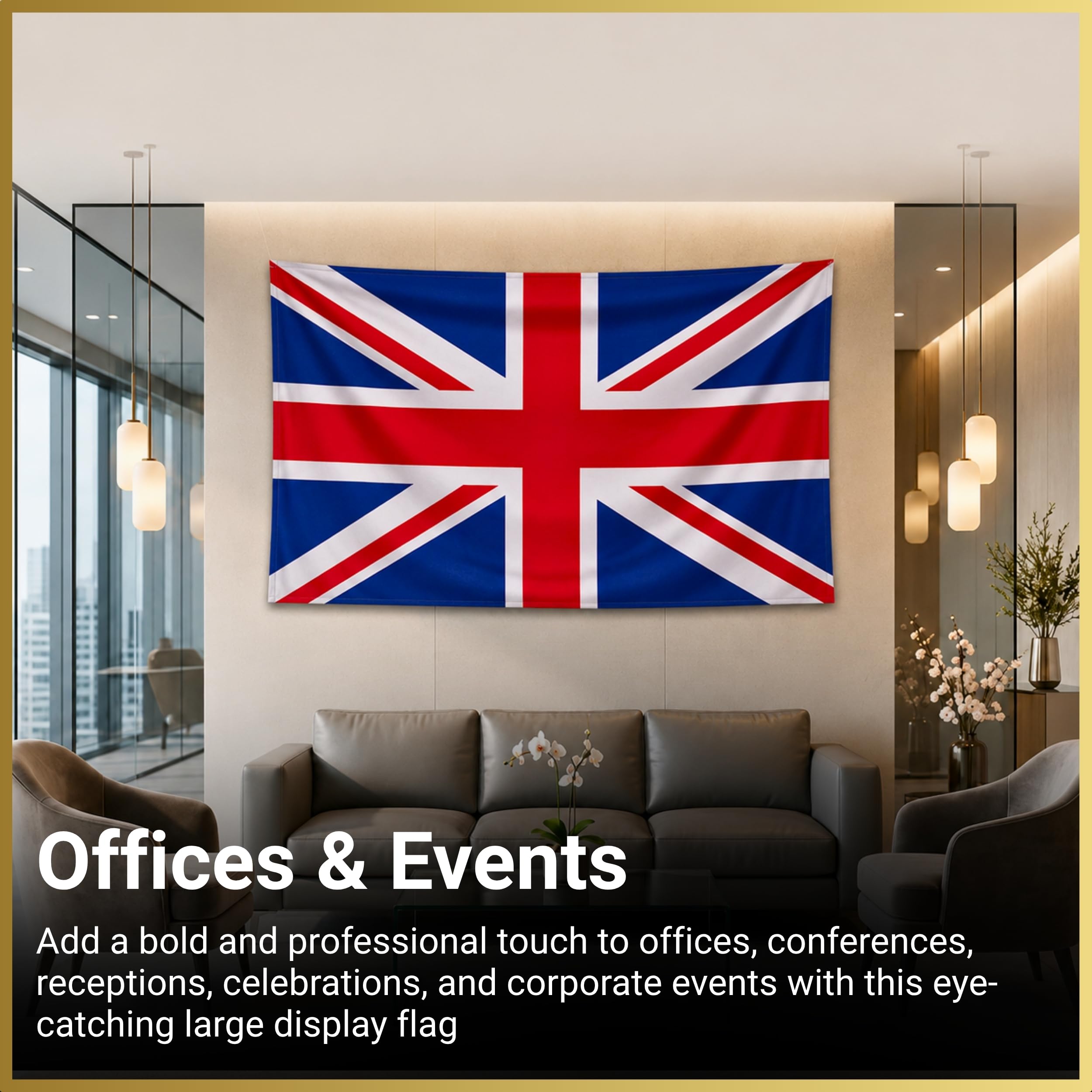 SHATCHI Union Jack Flag 5ft x 3ft with Sleeve | Wearable Cape Design | Fade Resistant Polyester 7