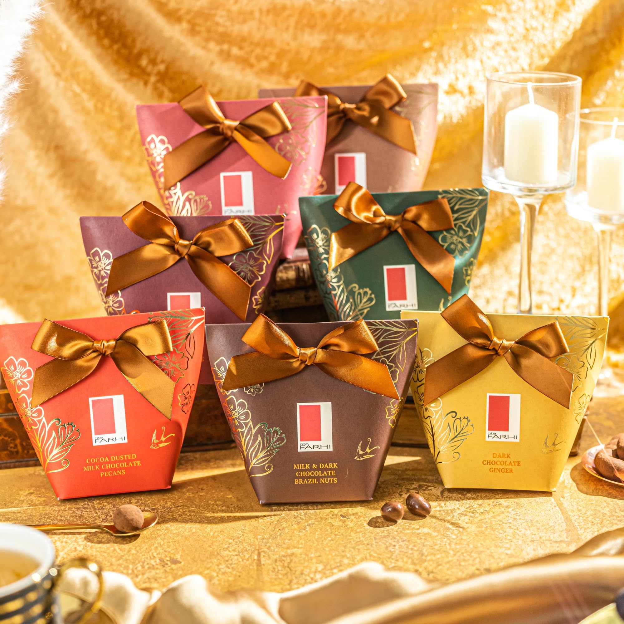 Rita Farhi Milk & Dark Chocolate Brazil Nuts in Luxury Gift Box, 130g 2