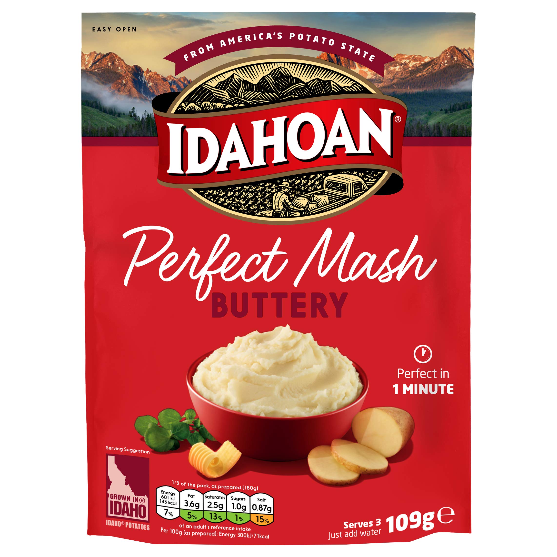 Idahoan Buttery Instant Mash Potato 109g - Gluten Free, Made with Real Idaho Potatoes 1