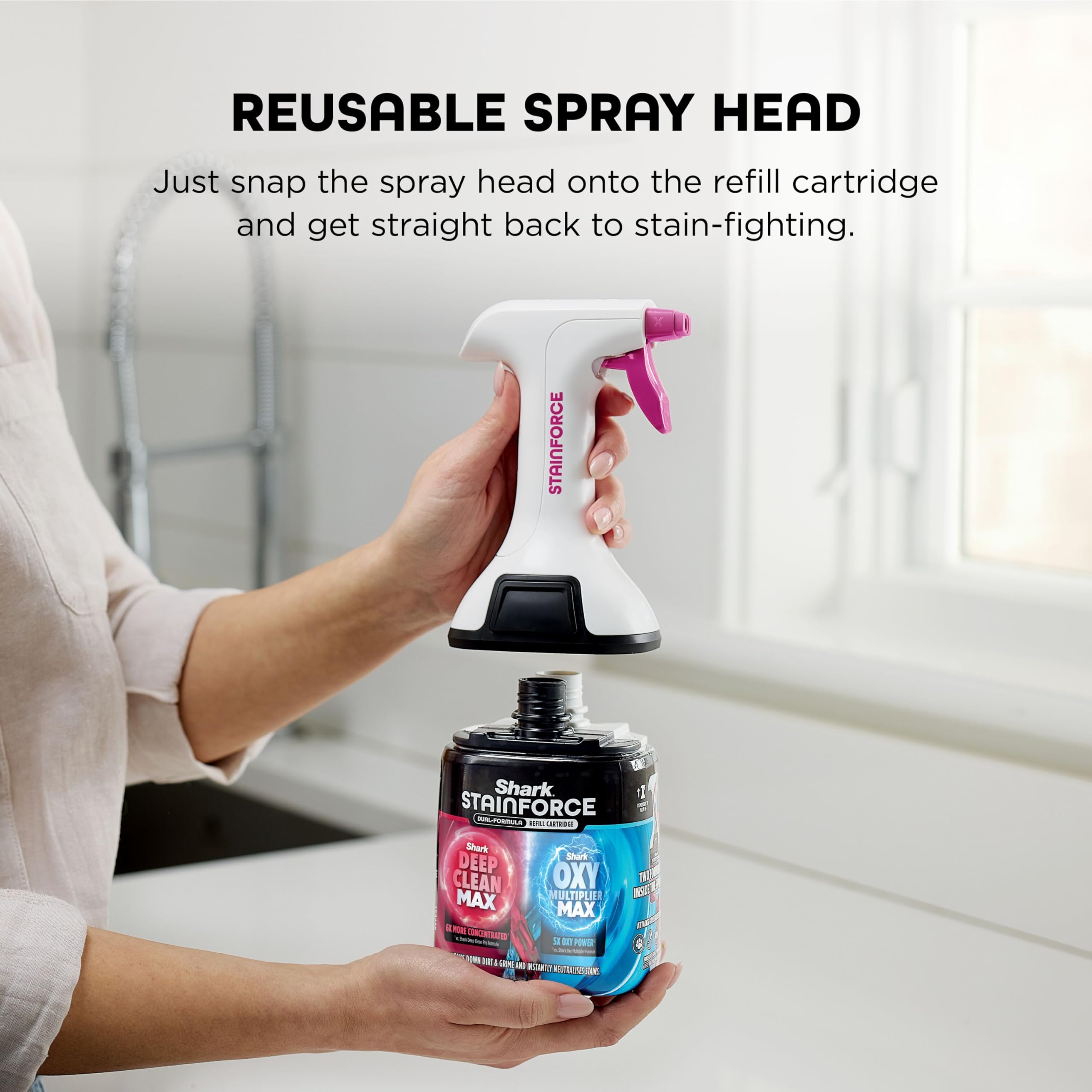Shark StainForce Dual-Formula Refill Cartridge - Powerful Stain & Odour Elimination for Homes with Pets 5