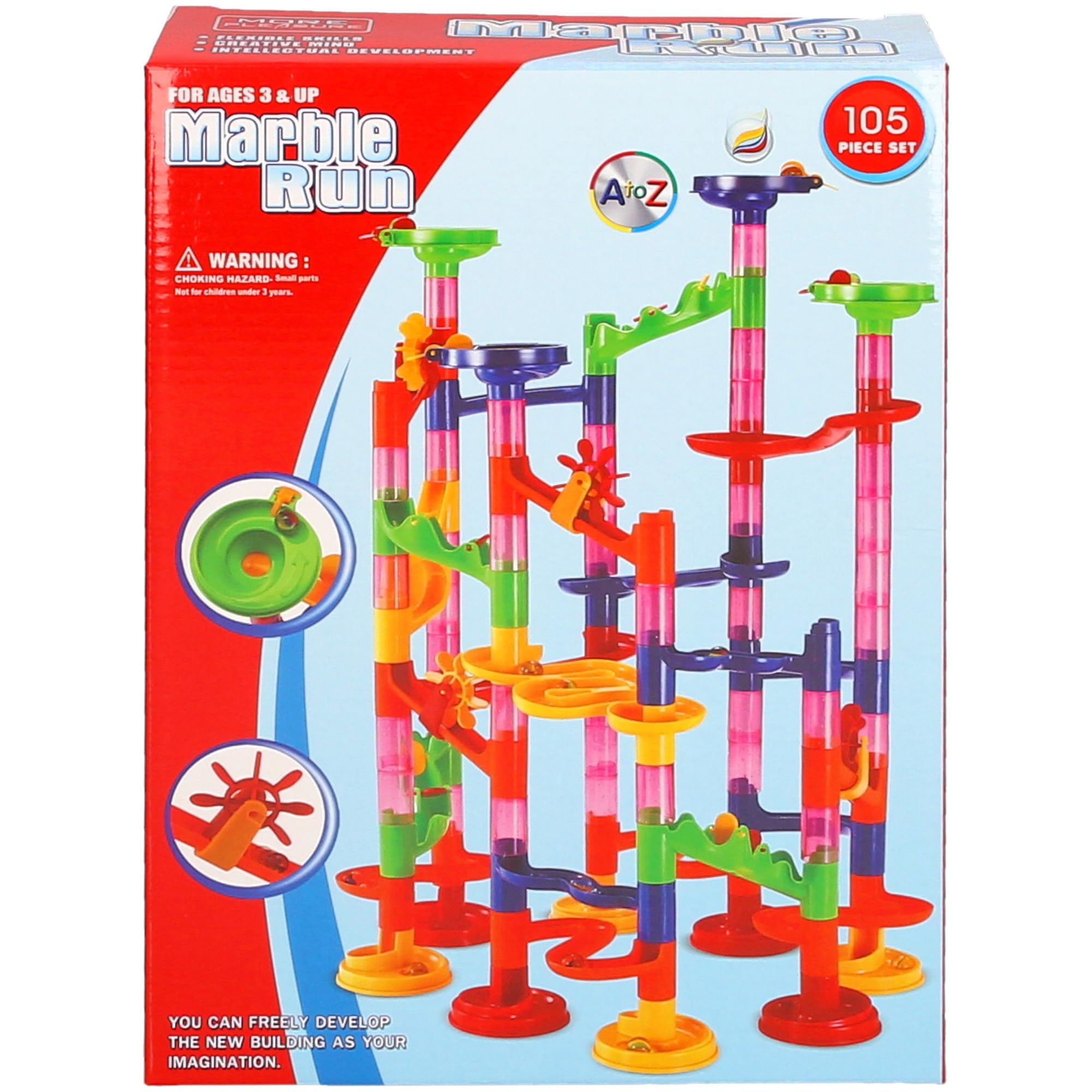 Marble Run Construction Set - 105-Piece Building Toy for Ages 3+ 5