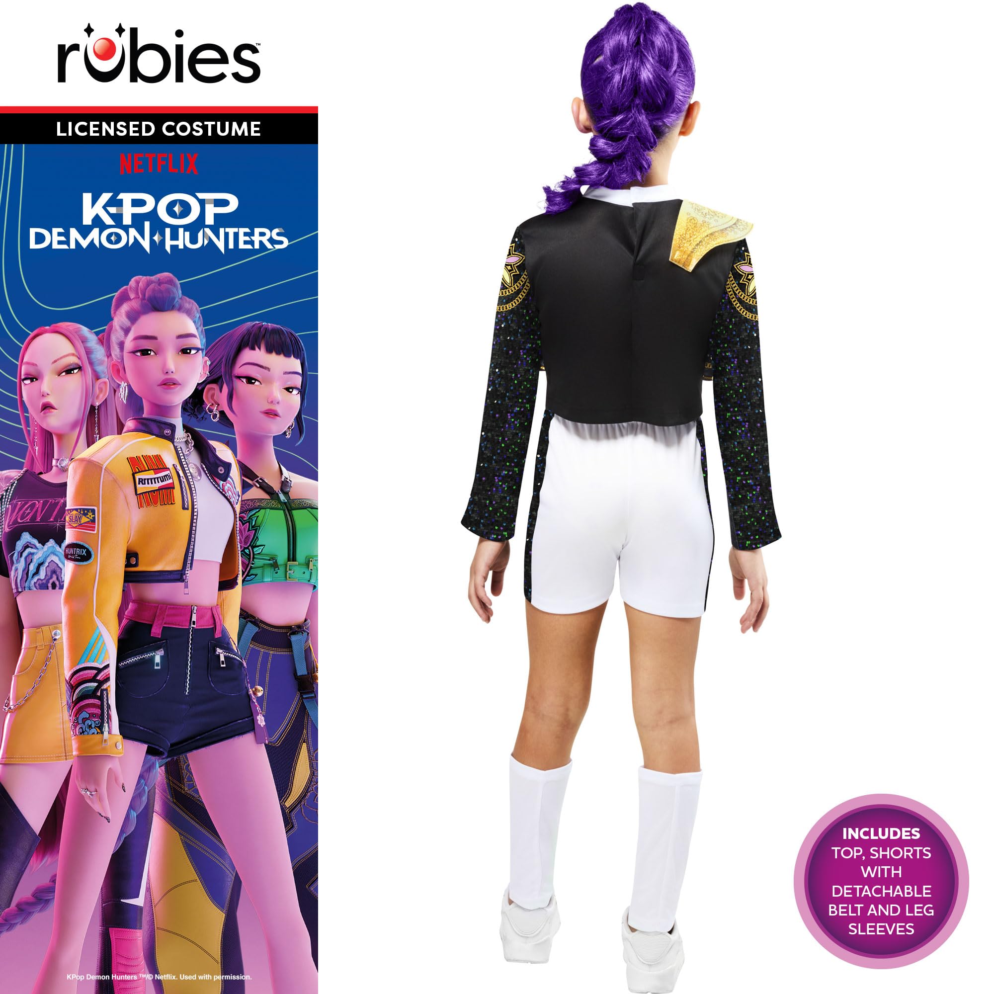 Rubies K-Pop Demon Hunters Rumi Golden Child Costume - Age 6+ Years