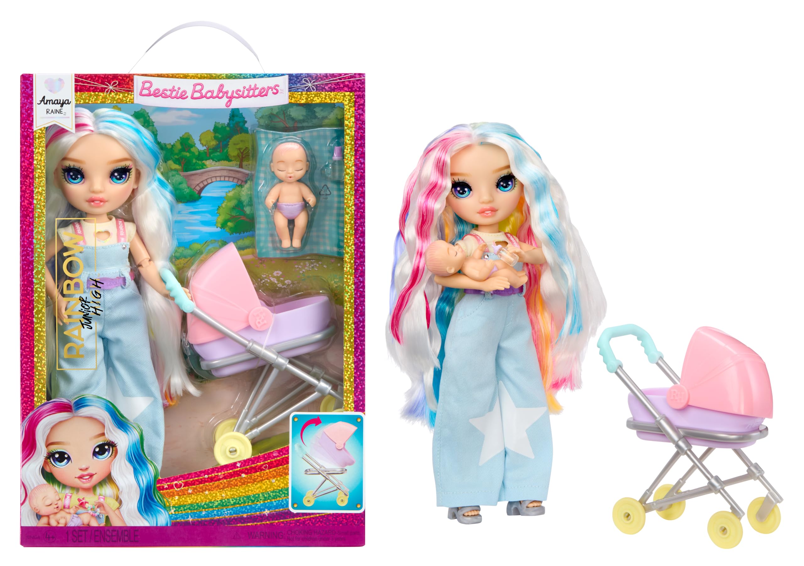 Rainbow High Amaya Raine Jr. High Bestie Babysitters Doll - 23cm, Ages 4+ 1