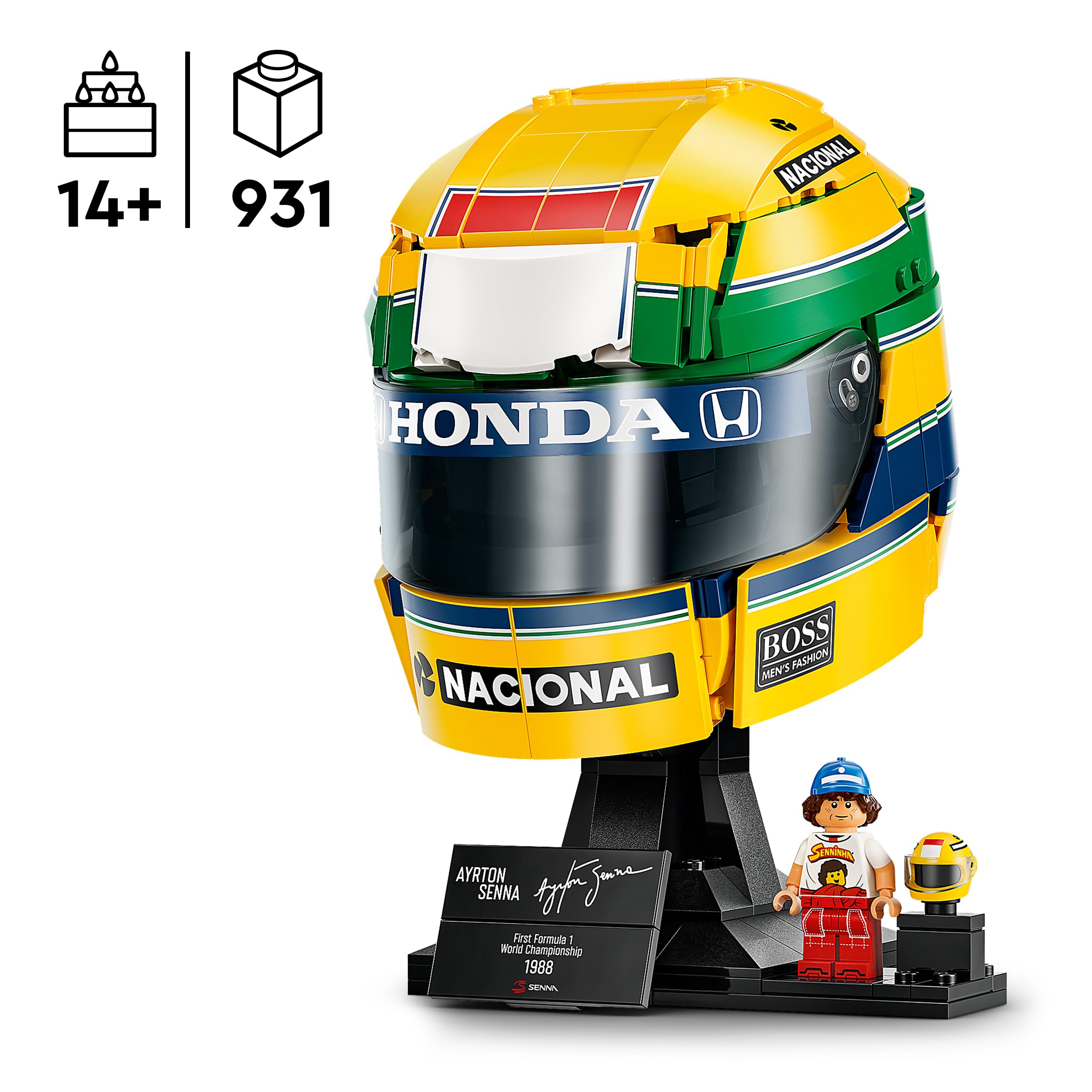 LEGO Editions Ayrton Senna Helmet Building Set - Display Model Kit | 14+ Age Range | Multicolor