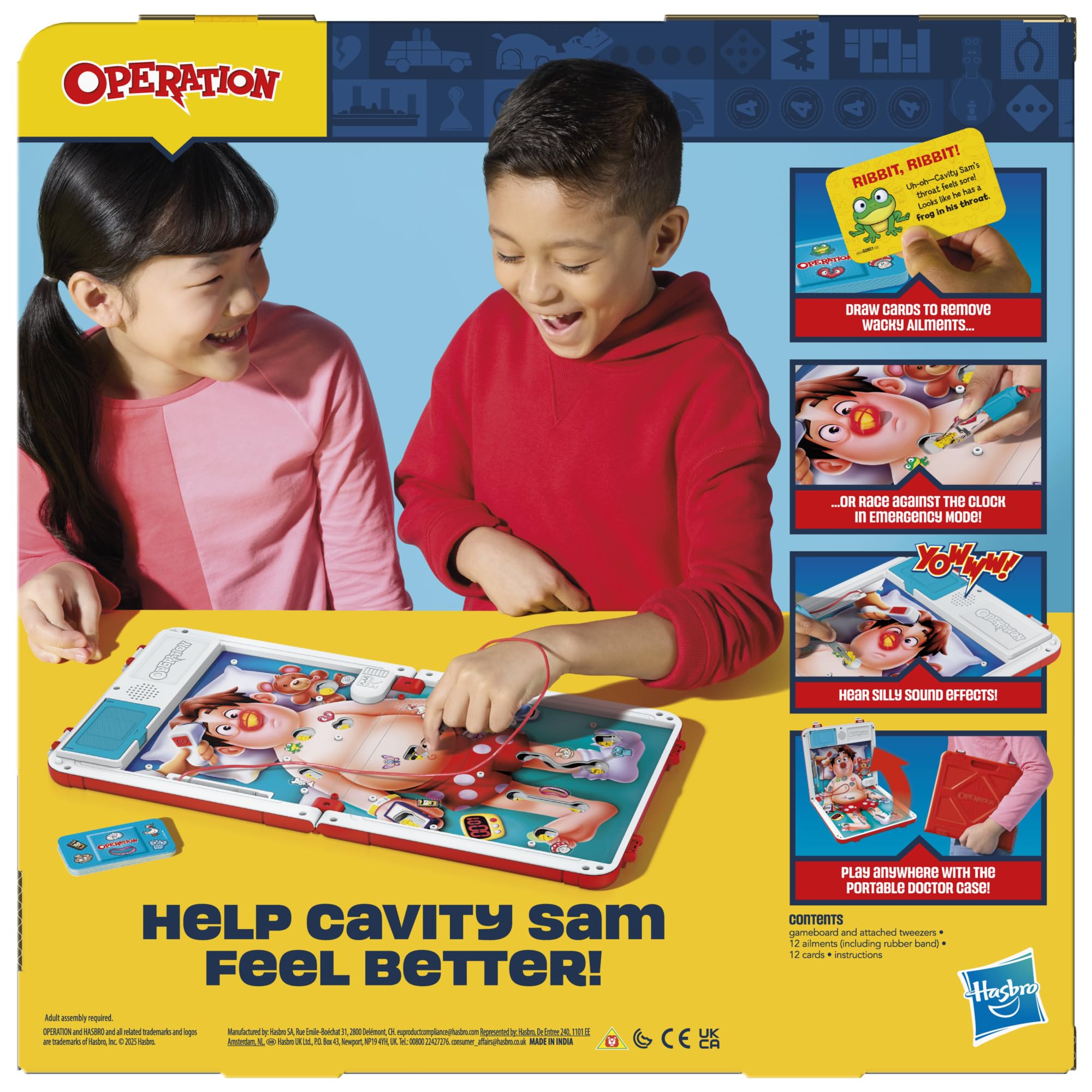 Hasbro Gaming Operation Electronic Board Game with All-in-One Carrying Case | Ages 6+ 7