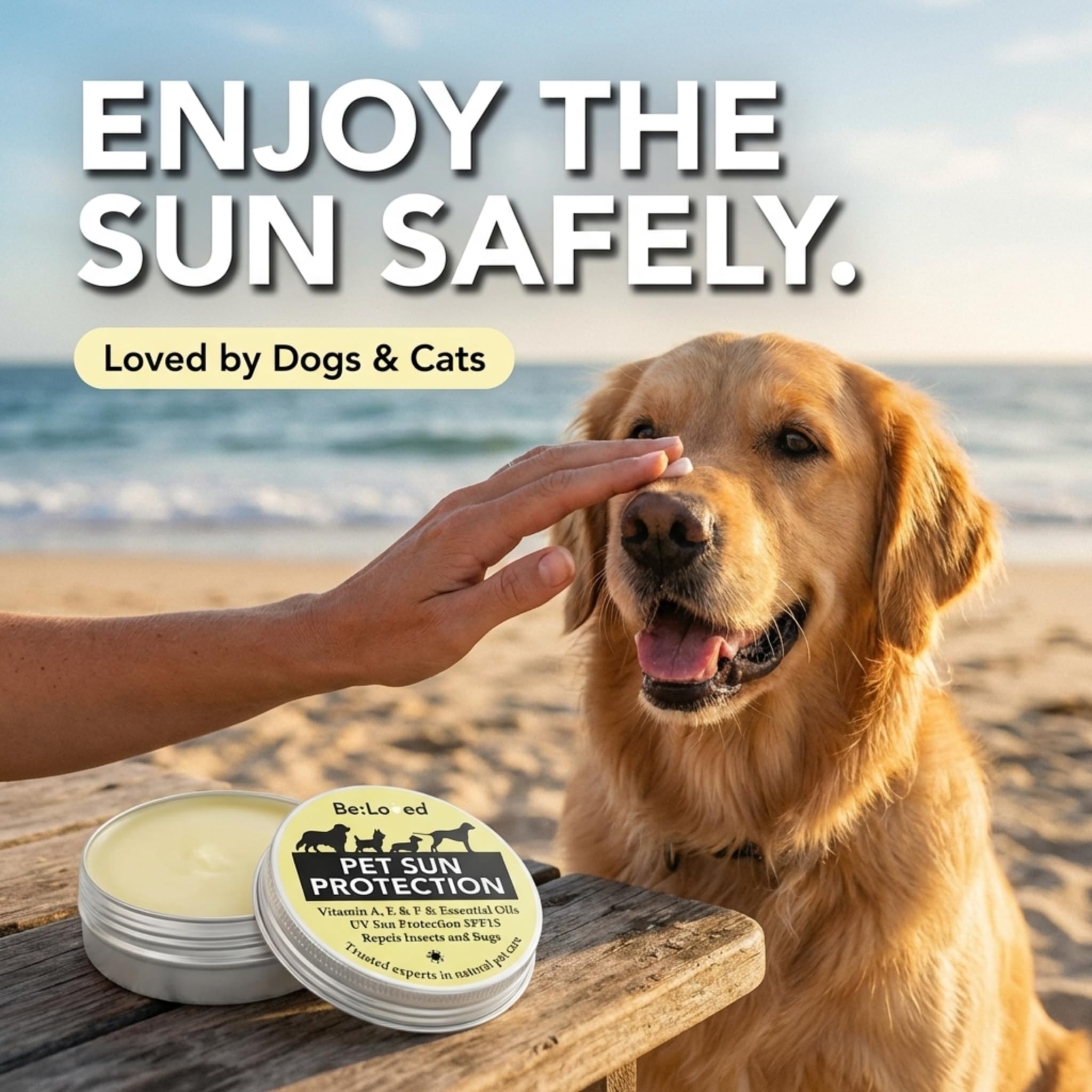 Be:Loved Be:Sunsafe Pet Sun Protection Balm - 60g | Natural Skin Shield | SPF 15 5