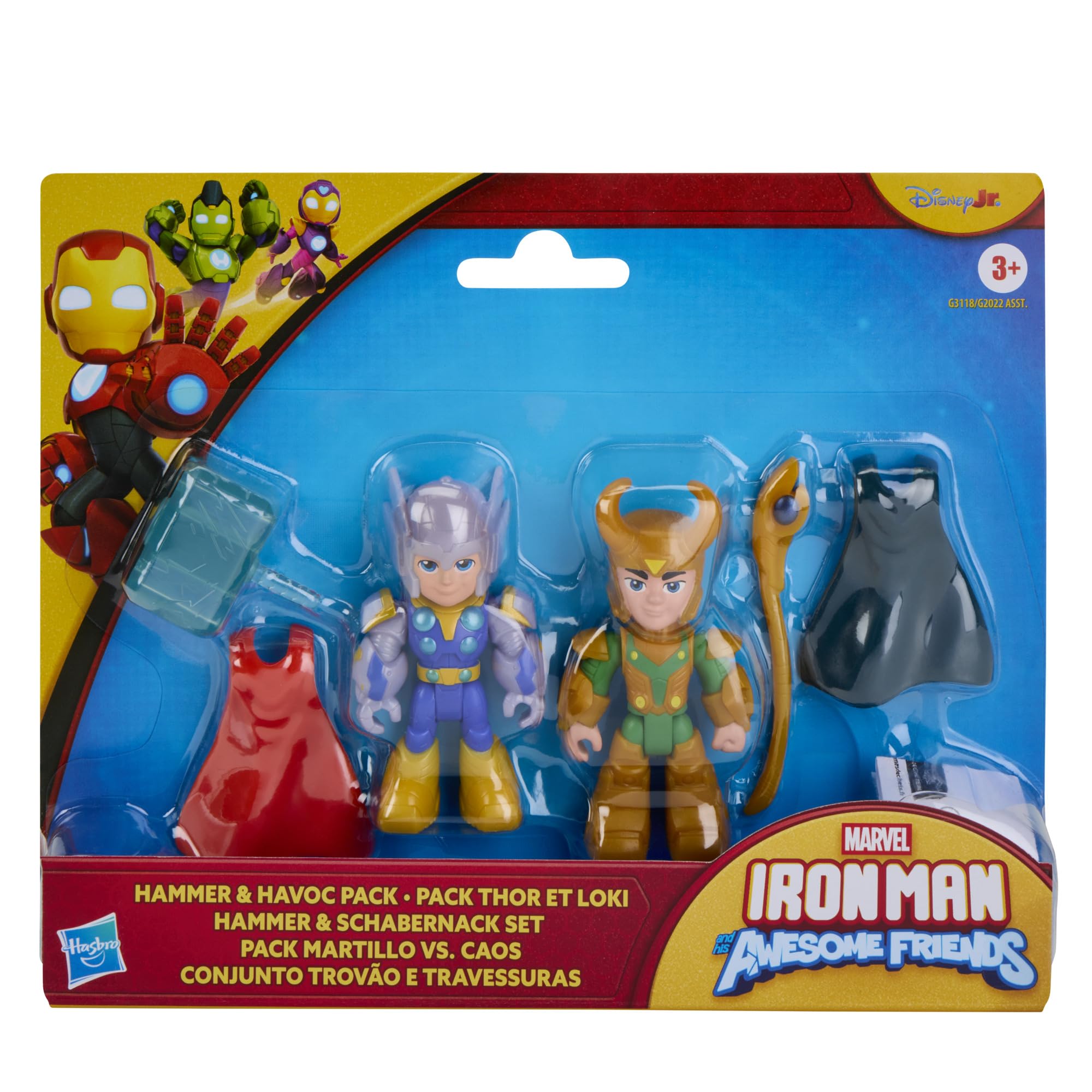 Marvel Iron Man and his Awesome Friends Hammer & Havoc Pack Action Figures - 7.6 cm, Ages 3+ 2