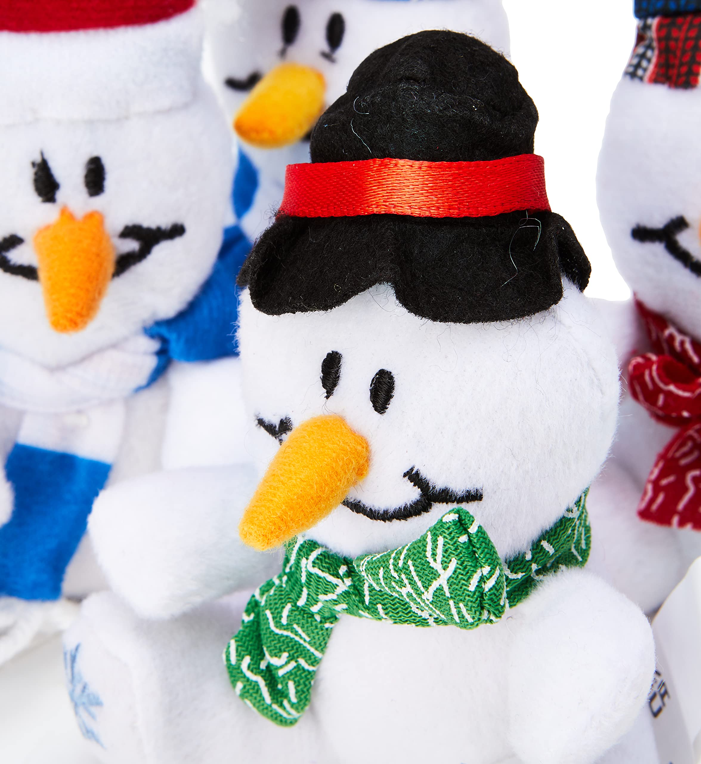 Baker Ross EF890 Snowman Mini Bean Pals Plush Toys - Pack of 4 Assorted Soft Stuffed Animals 3
