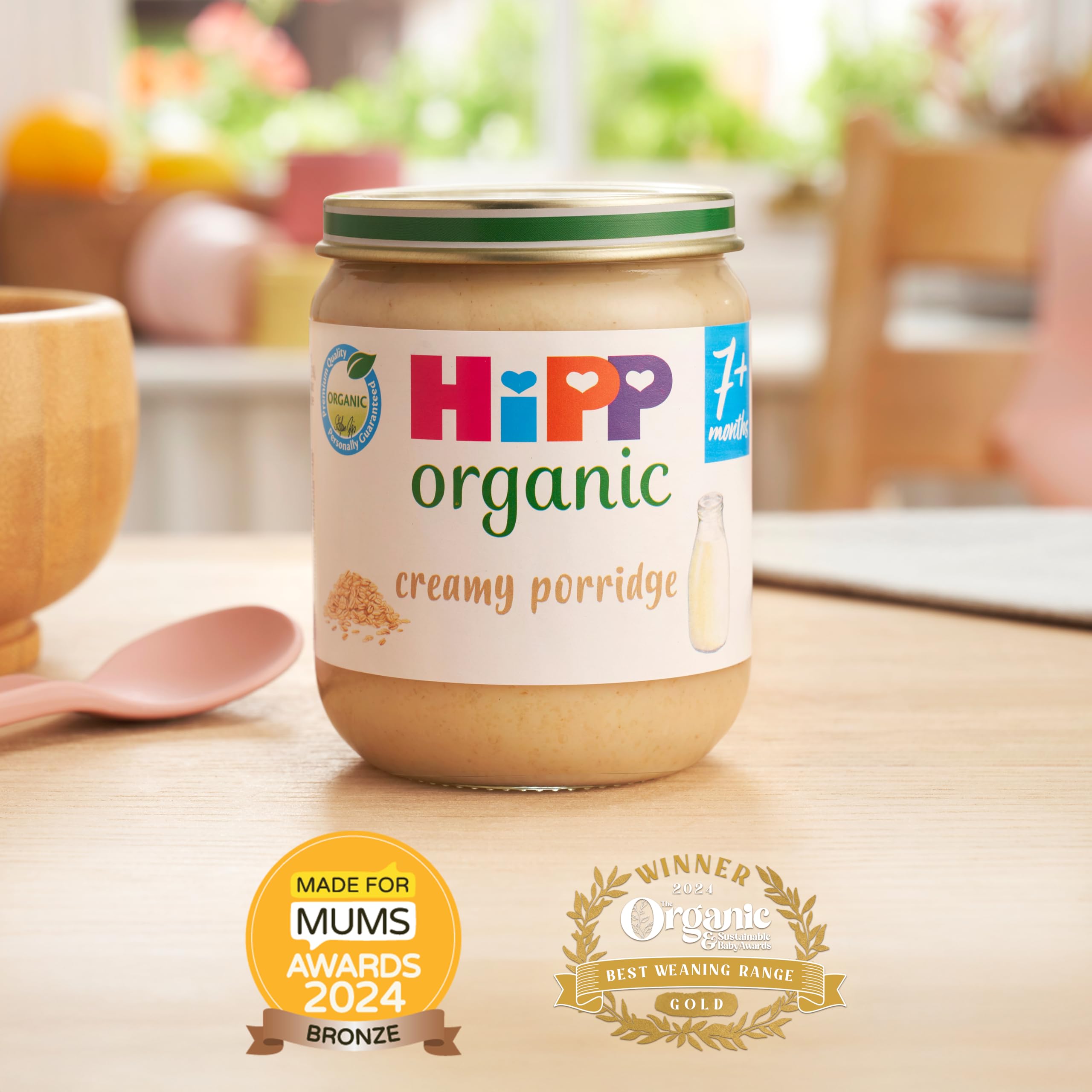 HiPP Organic Creamy Porridge Baby Food - 6 x 160g Jars | Organic Oats & Milk | 7+ Months 2