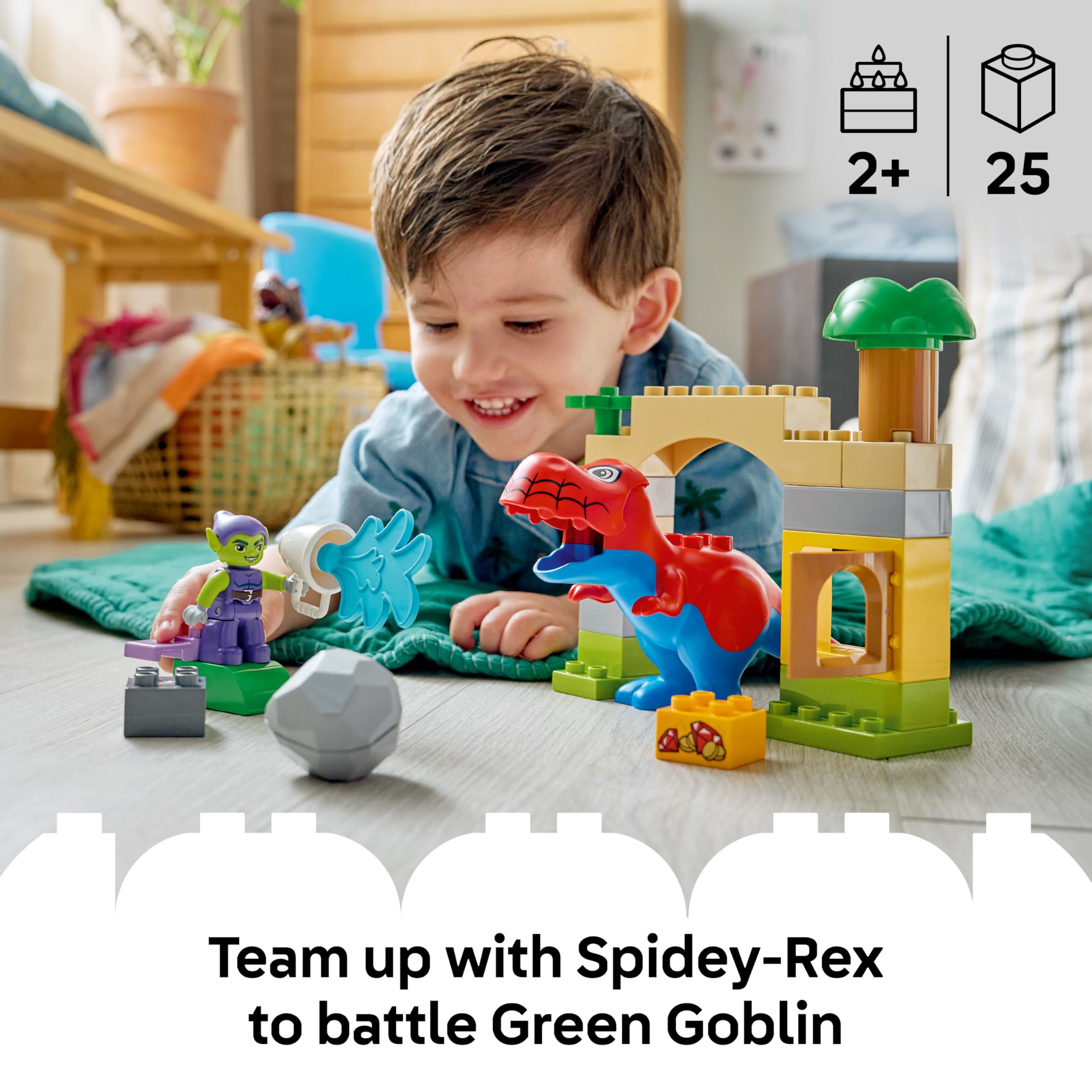 LEGO DUPLO Marvel Dinosaur Spidey-Rex vs. Green Goblin Building Set | Ages 2+ 2