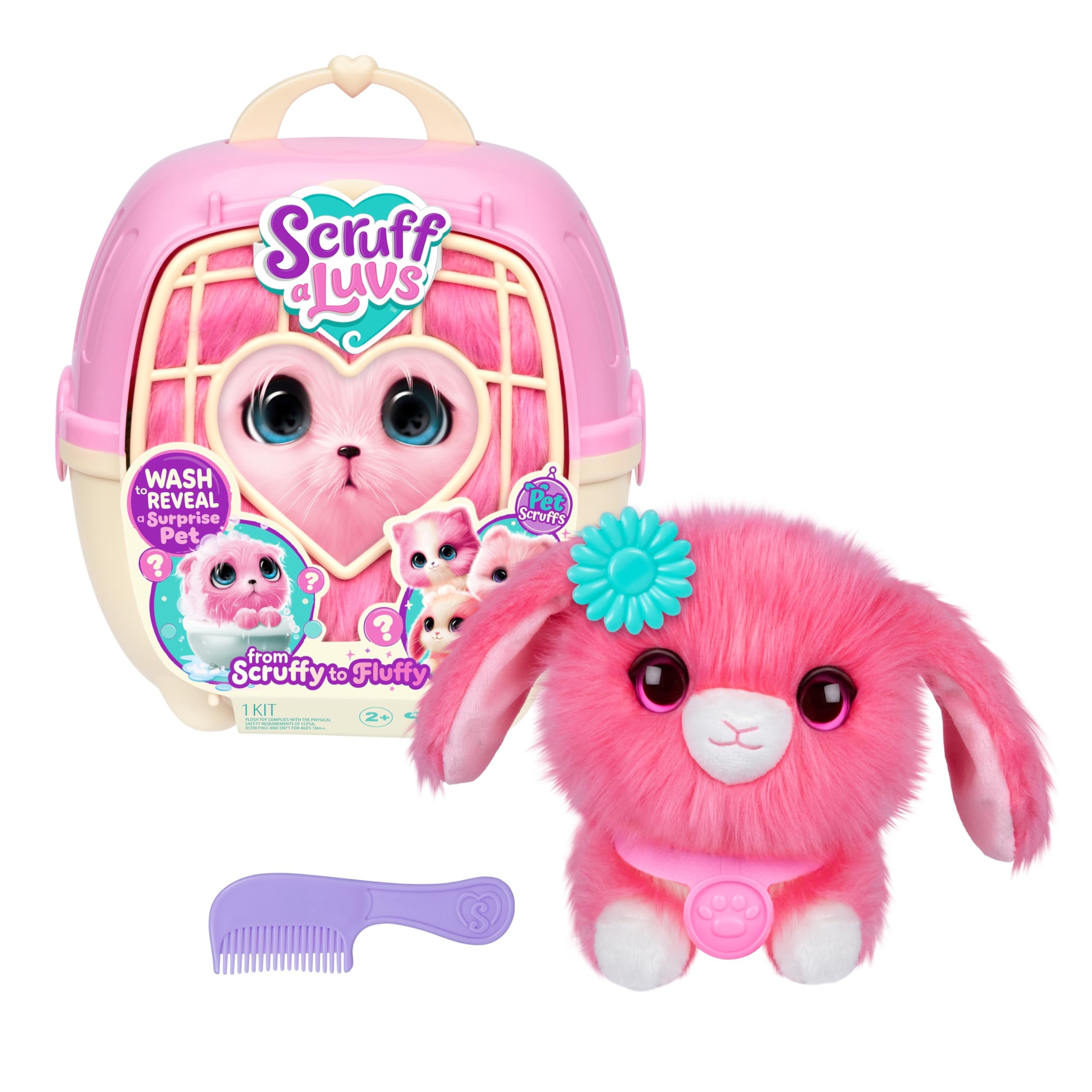 SCRUFFALUVS Mystery Pet Scruffs Plush Toy - Wash to Reveal Surprise Pet | 7.5 Inches