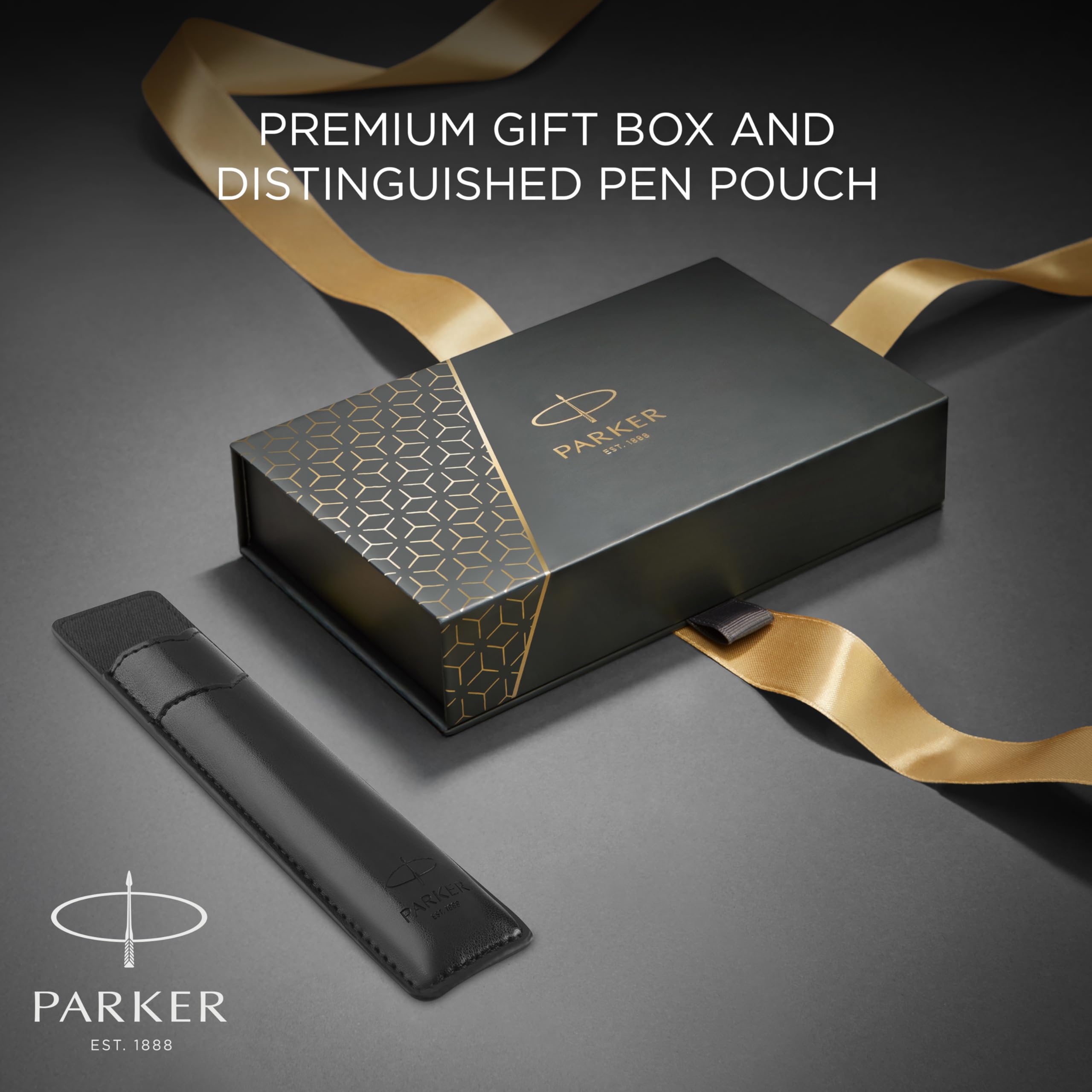 PARKER IM Duo Pen Gift Set - Fountain Pen, Ballpoint Pen & PU Pouch | Stainless Steel 3