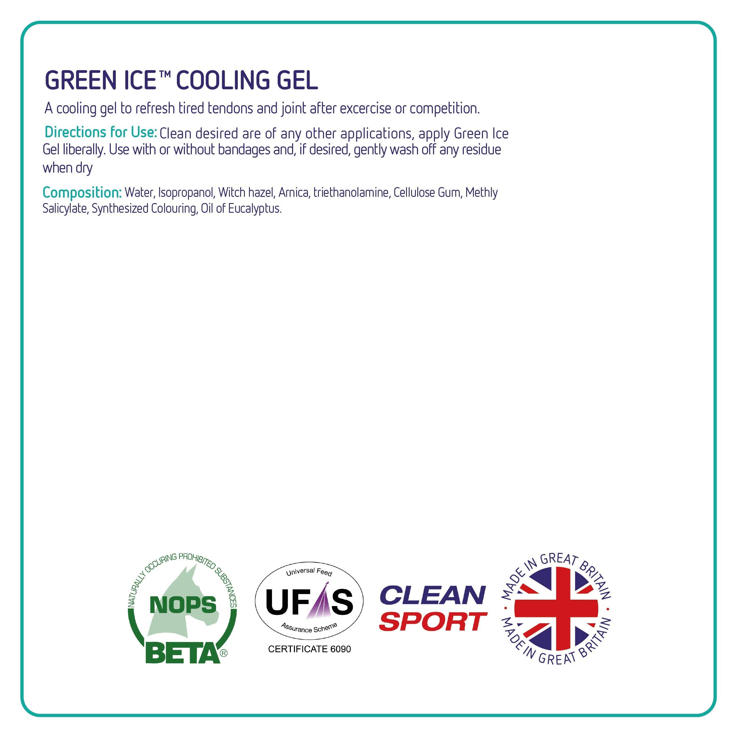 Equine America Green Ice Cooling Gel - Relief for Tired Legs & Joints | 1.5L 3
