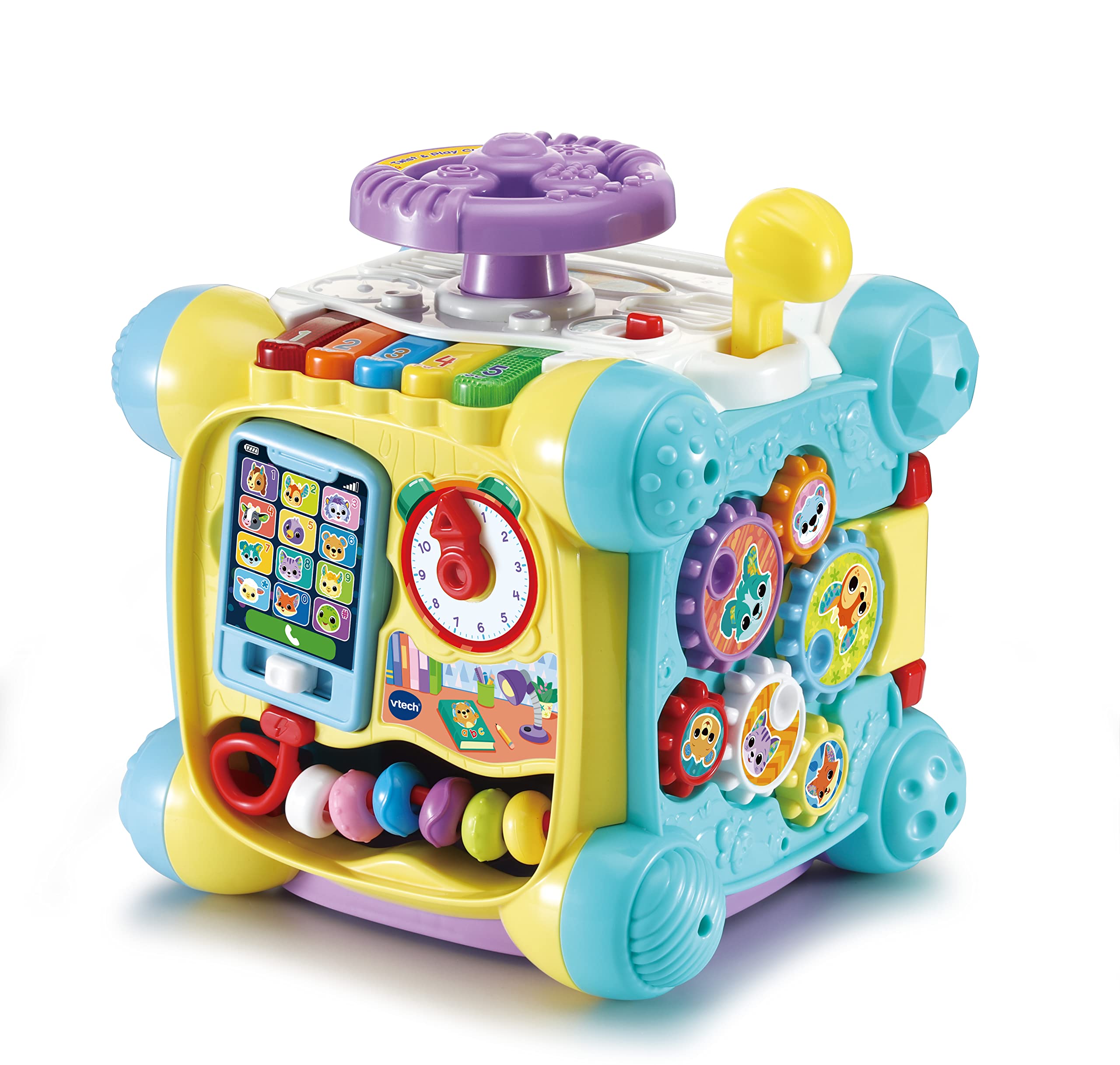 VTech Twist & Play Cube - Interactive Baby Toy with Steering Wheel & Learning Activities for 9 Months+ 1