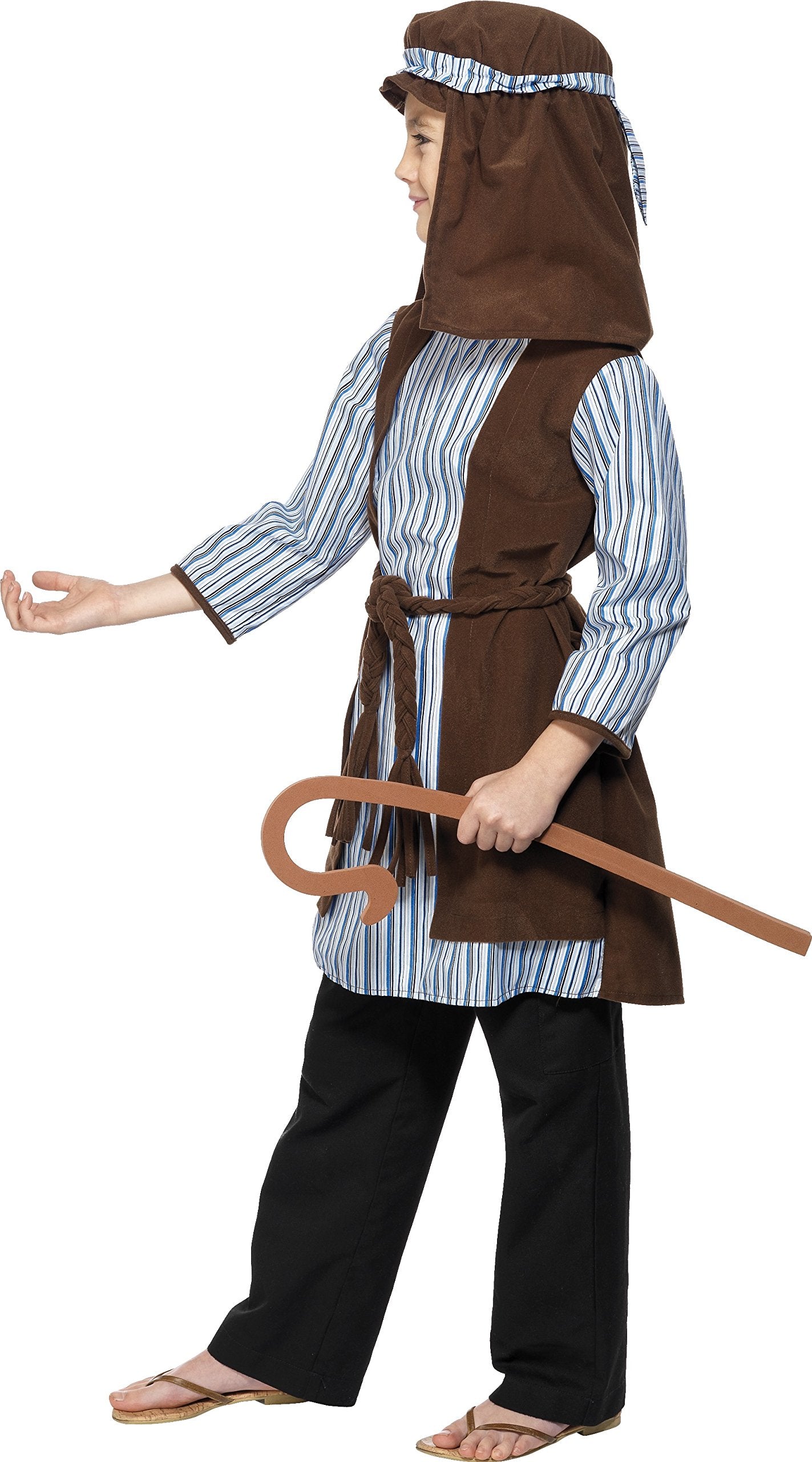 Smiffys Kids Deluxe Shepherd Costume - Brown, Age 7-9 Years 3