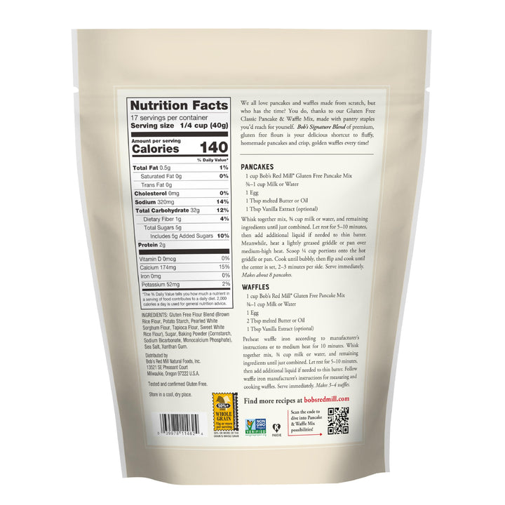 Bob's Red Mill Gluten Free Pancake Mix, More than 50% Whole Grain, 680g