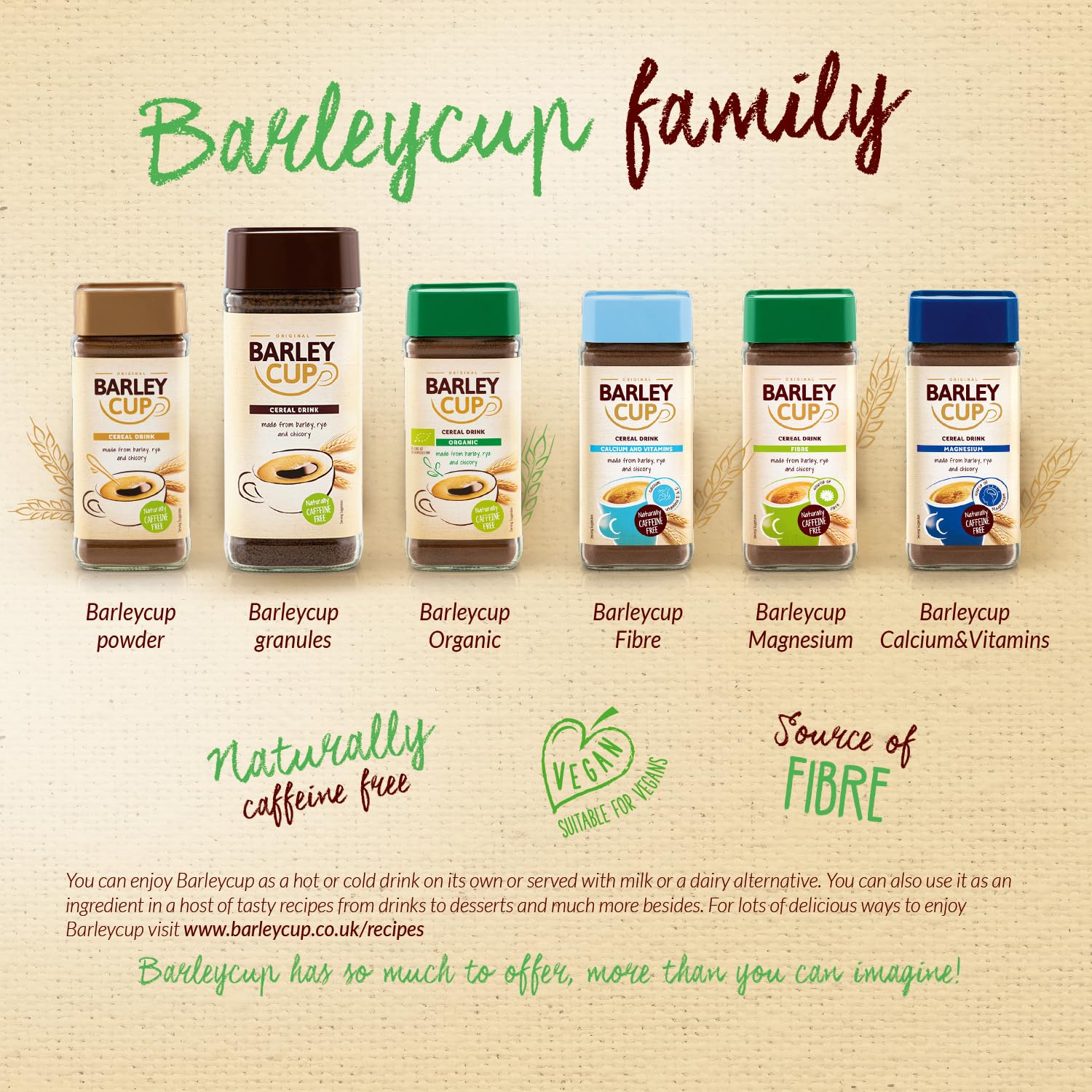 Barleycup Magnesium Instant Grain Beverage - Caffeine Free | 100g Powder 5