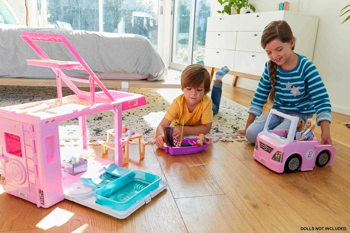 Barbie 3-in-1 DreamCamper Vehicle and Accessories - 50 Accessories - Ages 3+