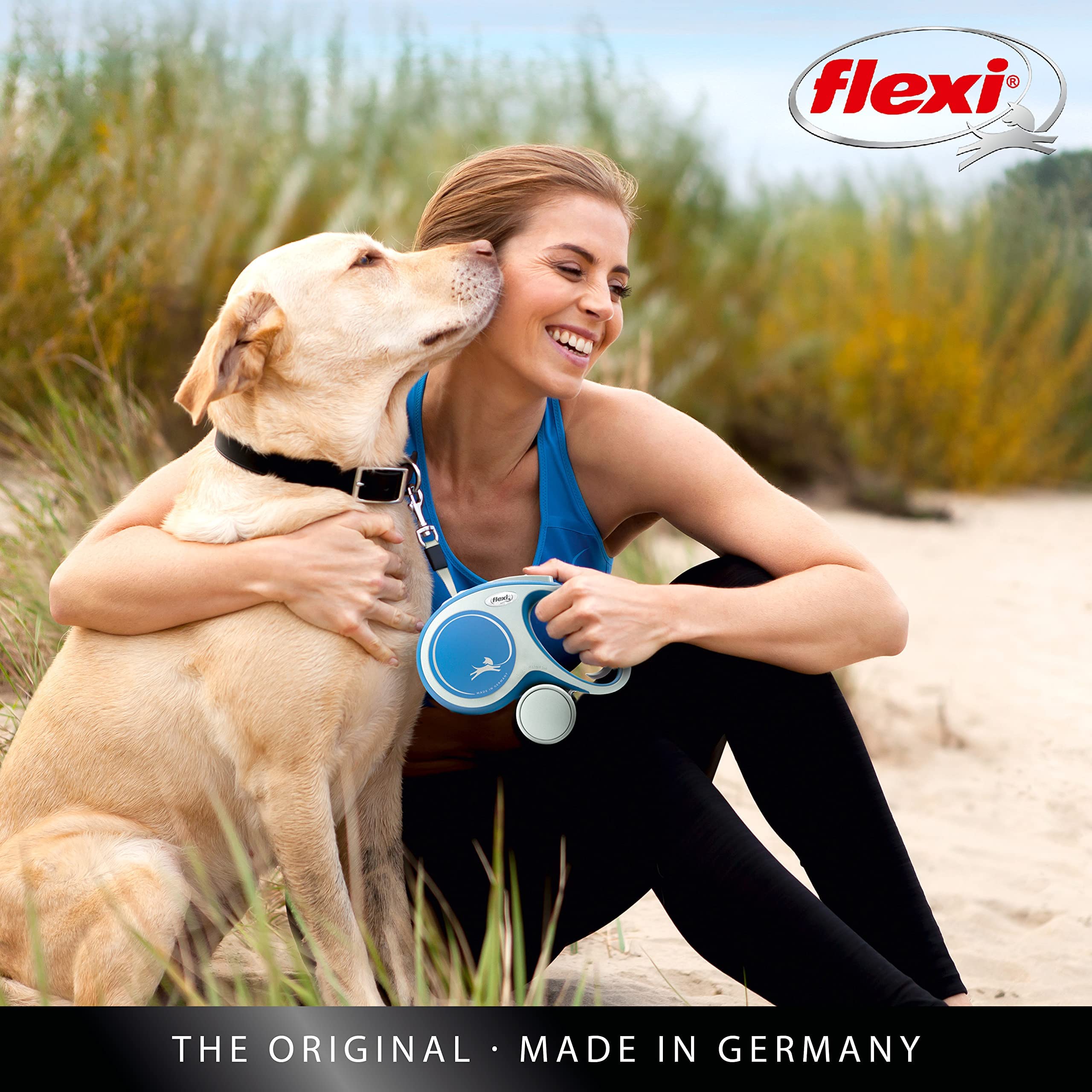 flexi Comfort L Retractable Tape Leash - 8m, Up to 50kg | Blue
