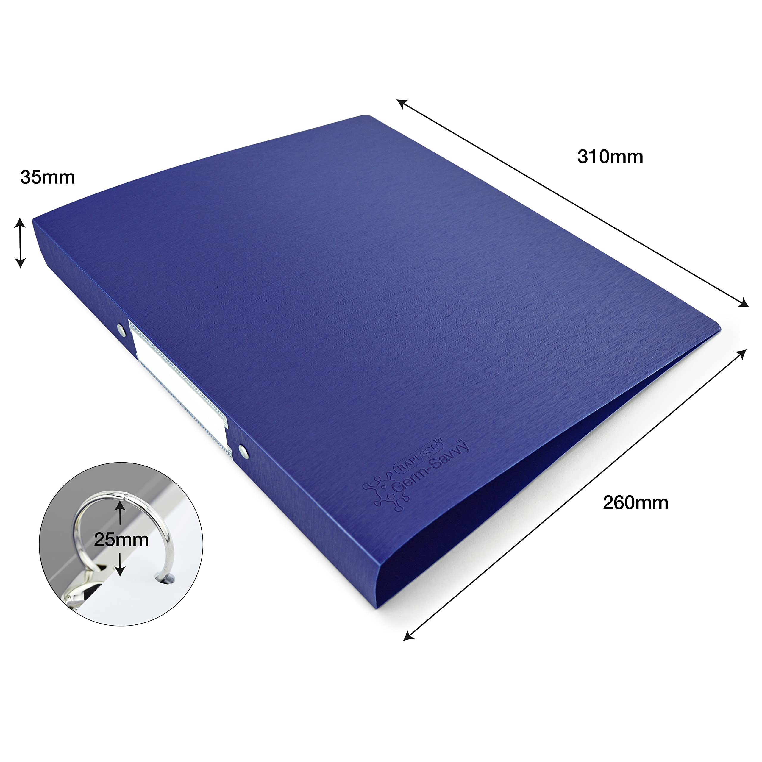 Rapesco 1720 O-Ring Binder - Pack of 10, A4, 35mm Spine, 25mm Capacity, Assorted Colours 3