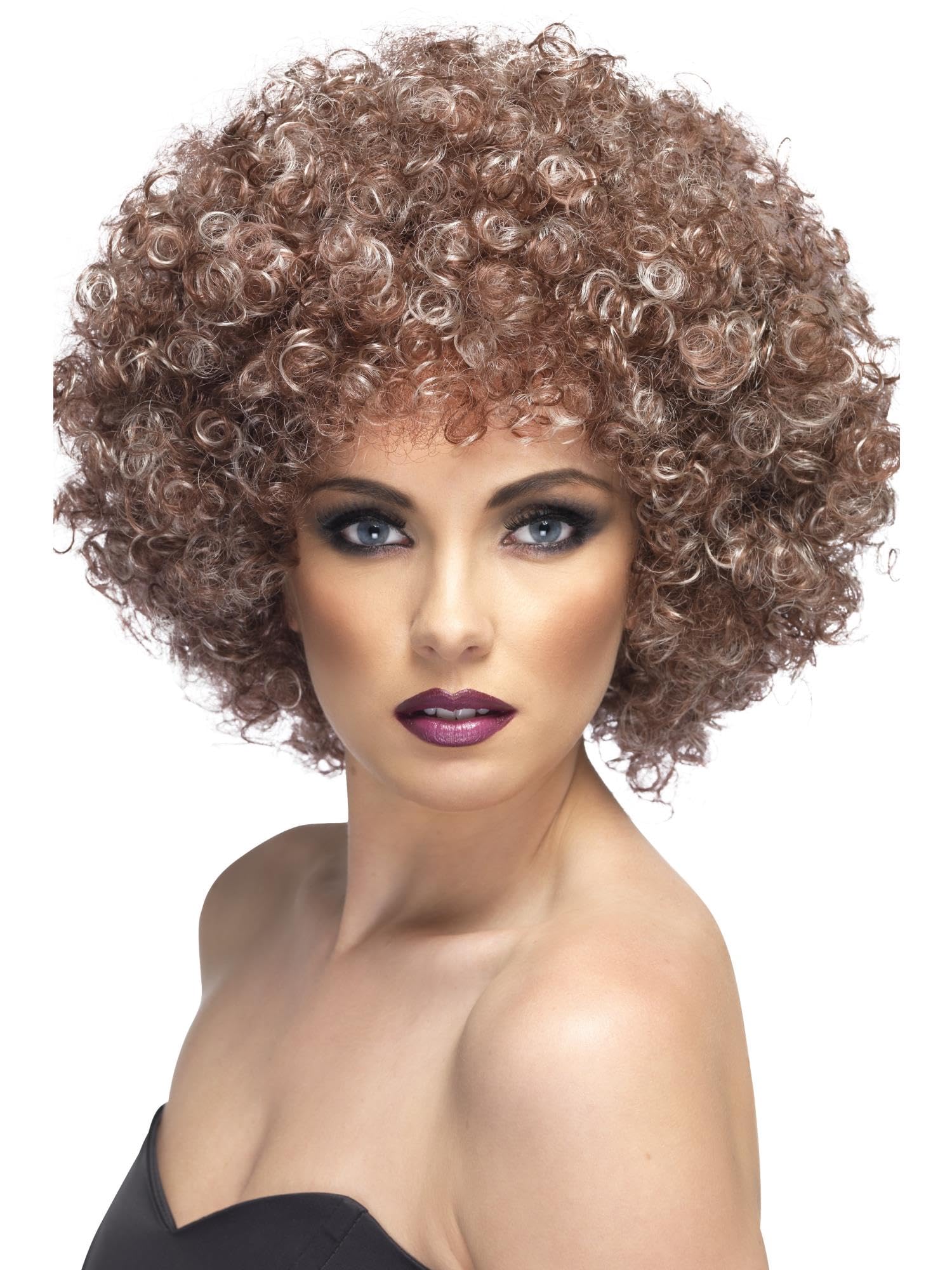 Smiffys Adult Afro Wig - Blonde & Brown | Kanekalon Material | US One Size 1