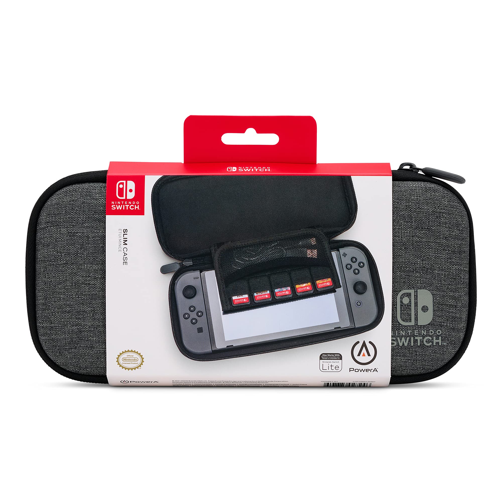 PowerA Slim Case for Nintendo Switch - OLED Model, Switch, and Switch Lite - Charcoal 6