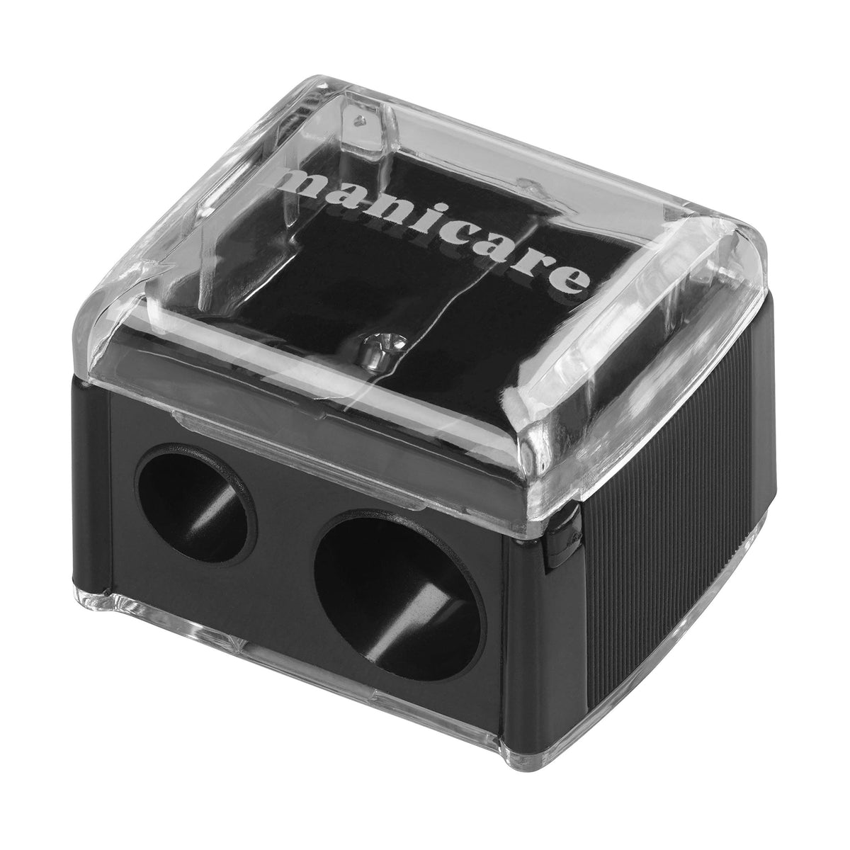 Manicare Dual Cosmetic Pencil Sharpener - Mess-Free, Portable, Black