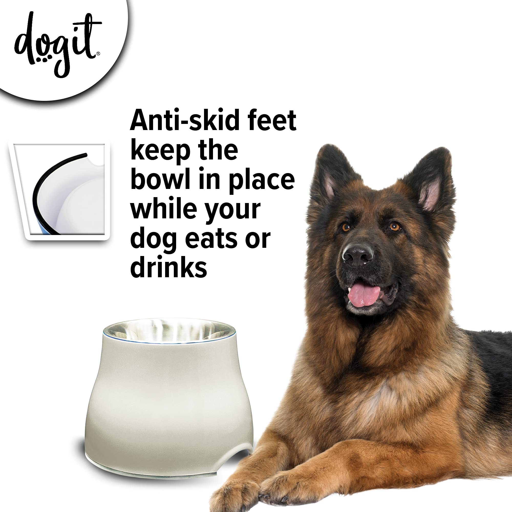 Dogit 2-in-1 Elevated Dog Bowl - 900 ml Capacity | Stainless Steel Insert | Nonslip Base 2