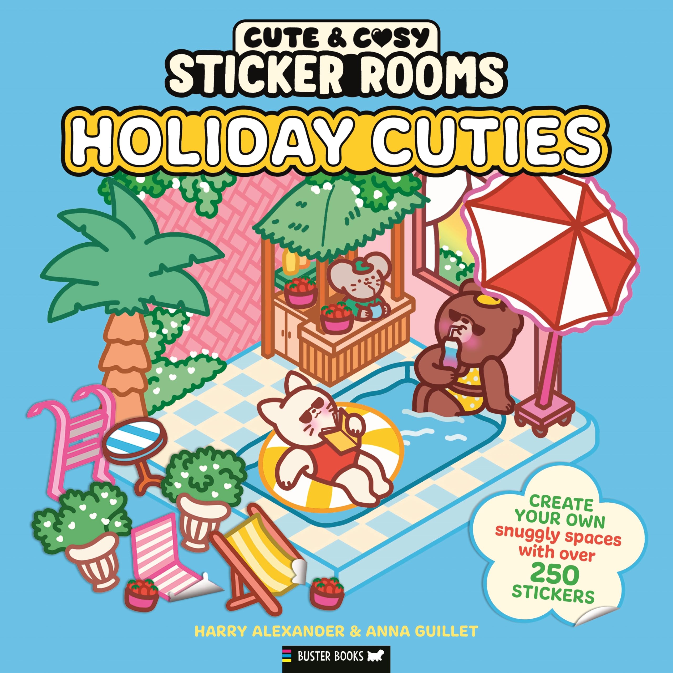 Buster Books Sticker Rooms: Holiday Cuties (Cute & Cosy) | Paperback Activity Book 1