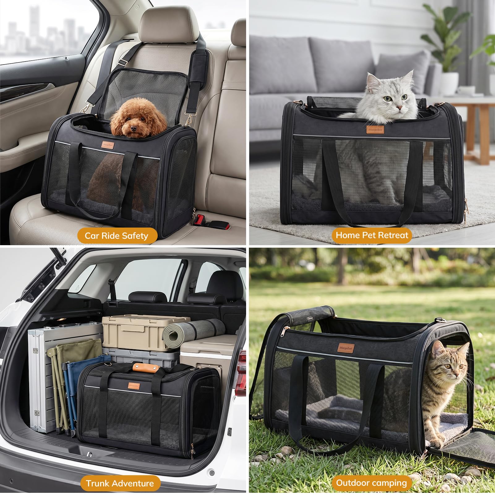 Morpilot Large Pet Carrier Bag - Breathable, Sturdy, Easy to Clean | 51x33x33cm 8