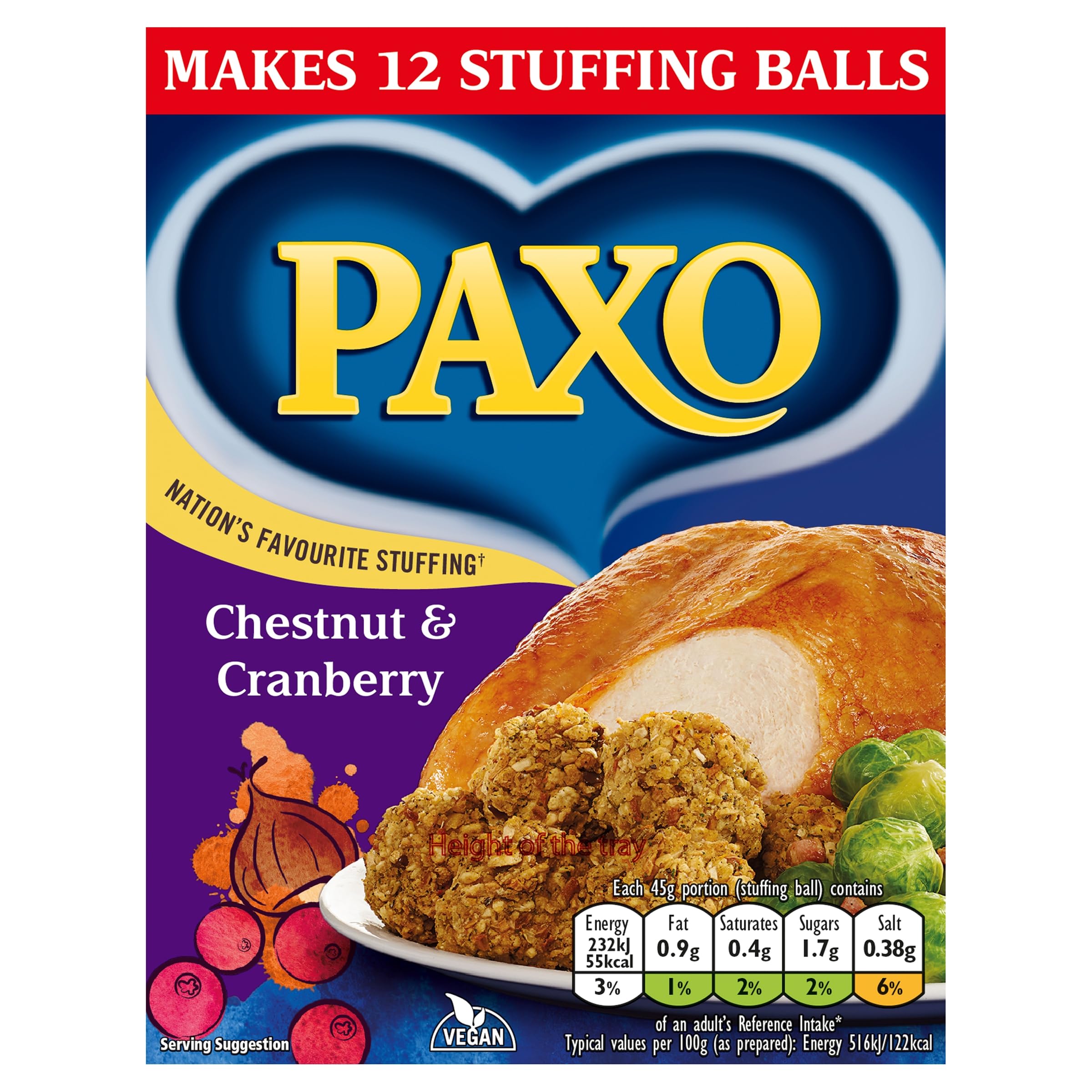 Paxo Chestnut & Cranberry Stuffing Mix, Perfect for Christmas Dinners, 170g 1